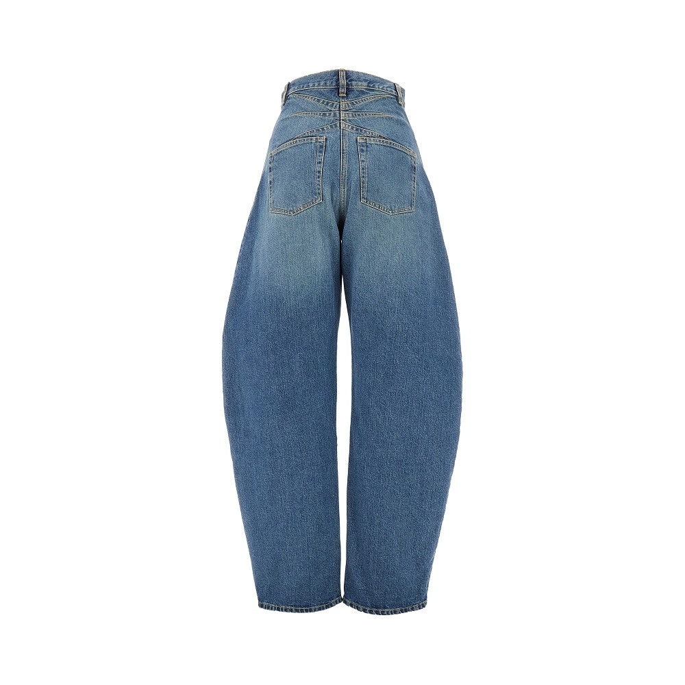 Alaïa STONE WASHED DENIM ROUNDED JEANS | rboutique | REVERSIBLE