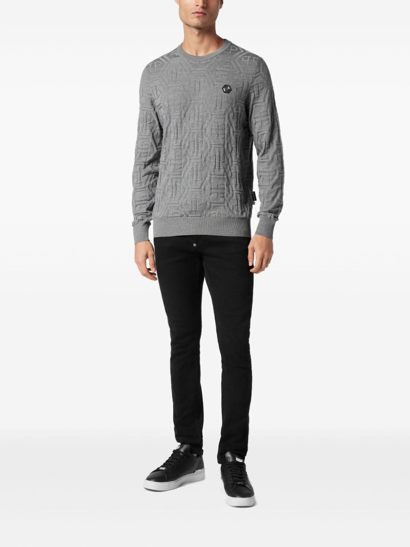 PHILIPP PLEIN logo-patch jumper outlook