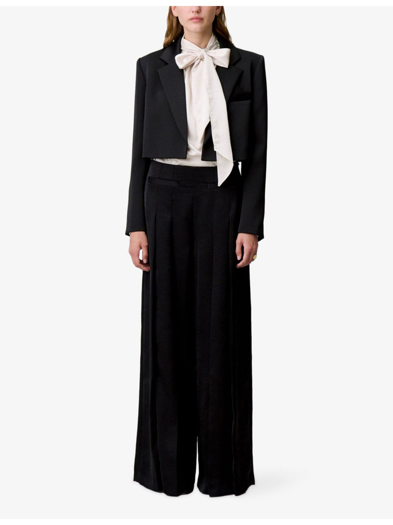 Claudie Pierlot Pleated Wide-Leg Woven Trousers outlook