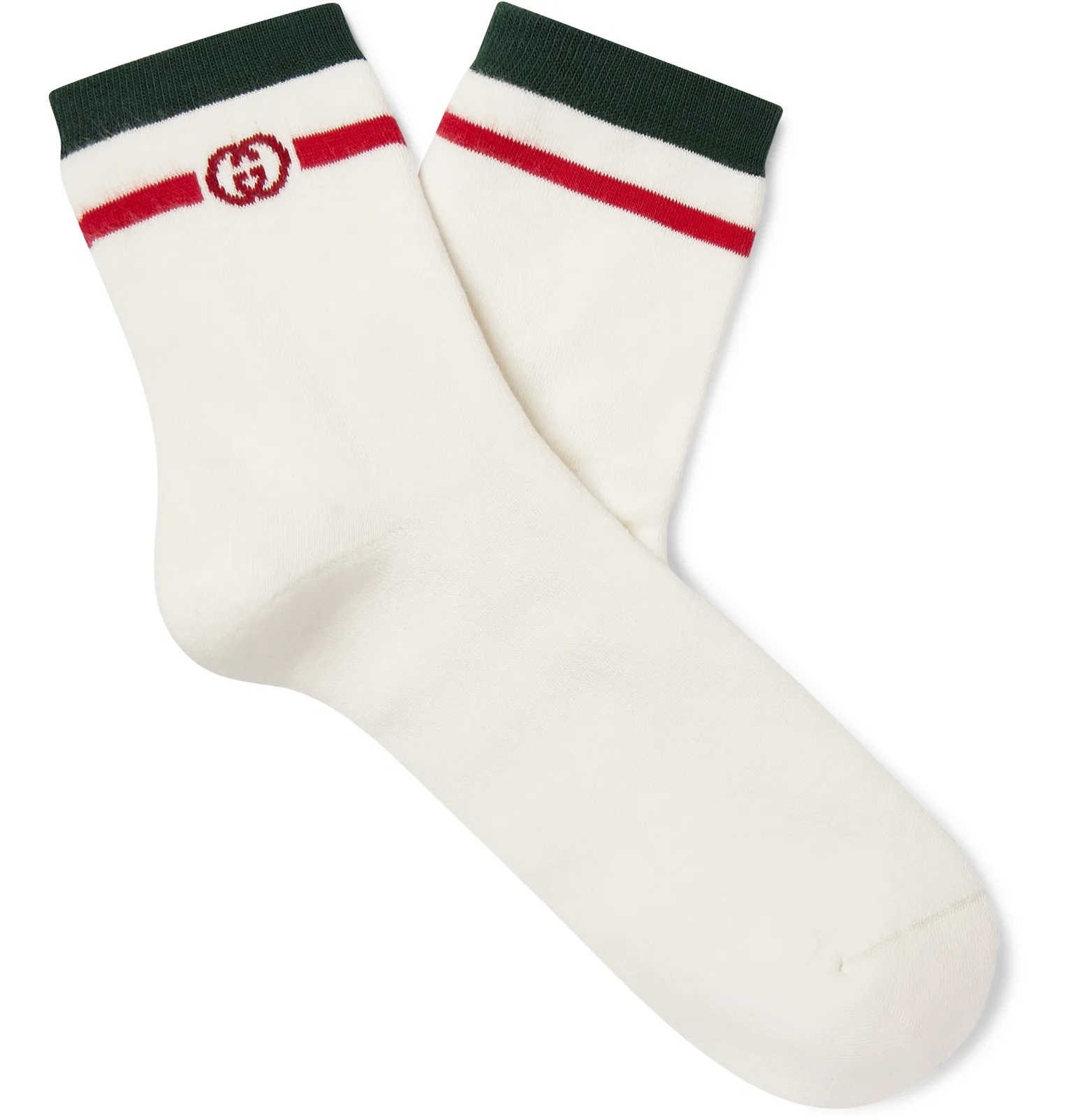 Striped Cotton-Blend Socks - 1