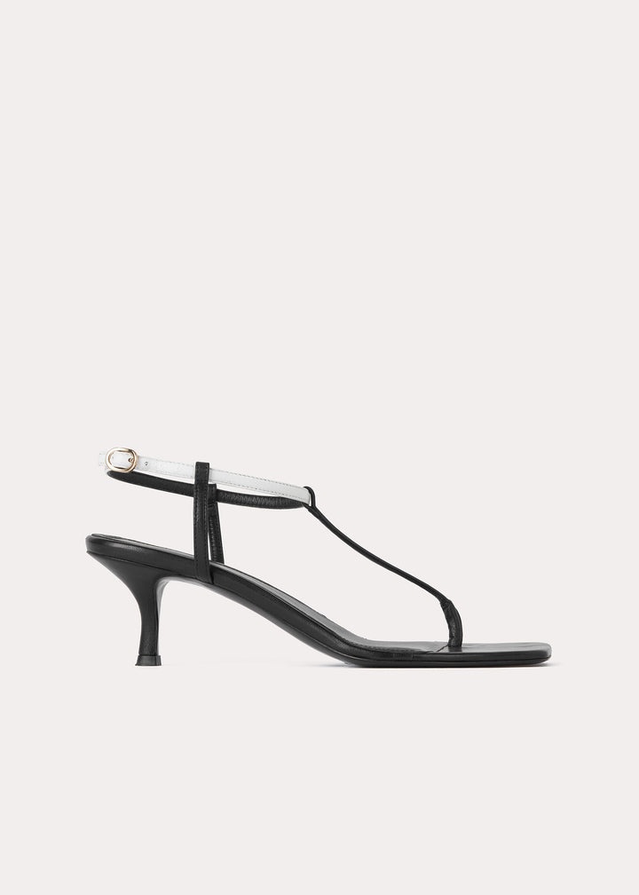 The bicolor leather sandal black - 7