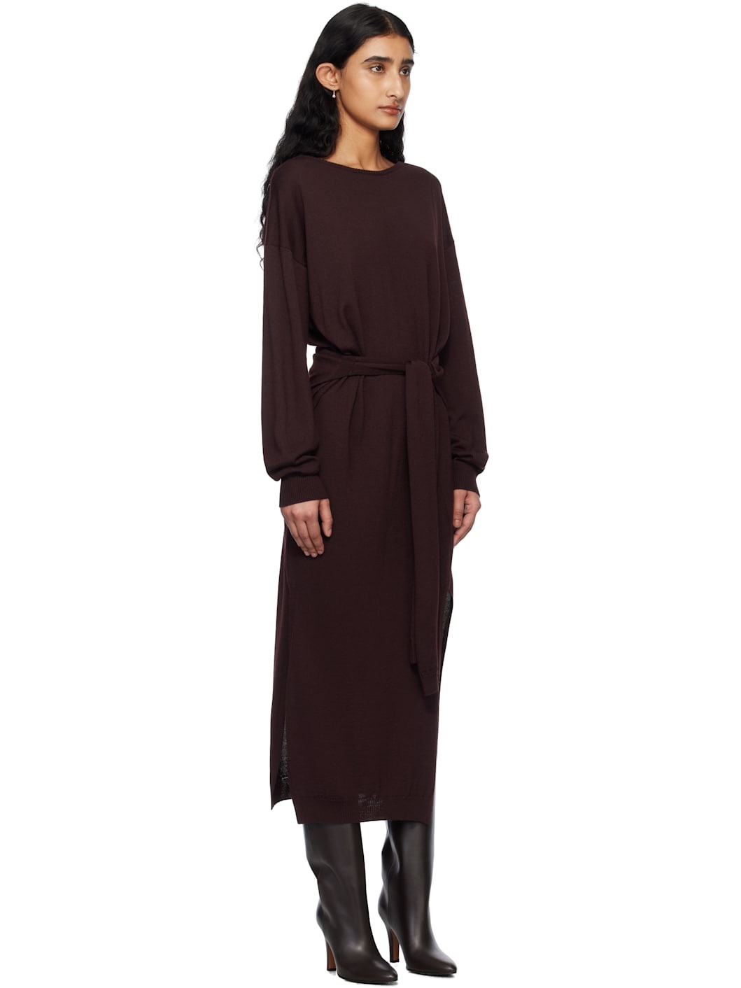Burgundy Trompe L'Oeil Maxi Dress - 2