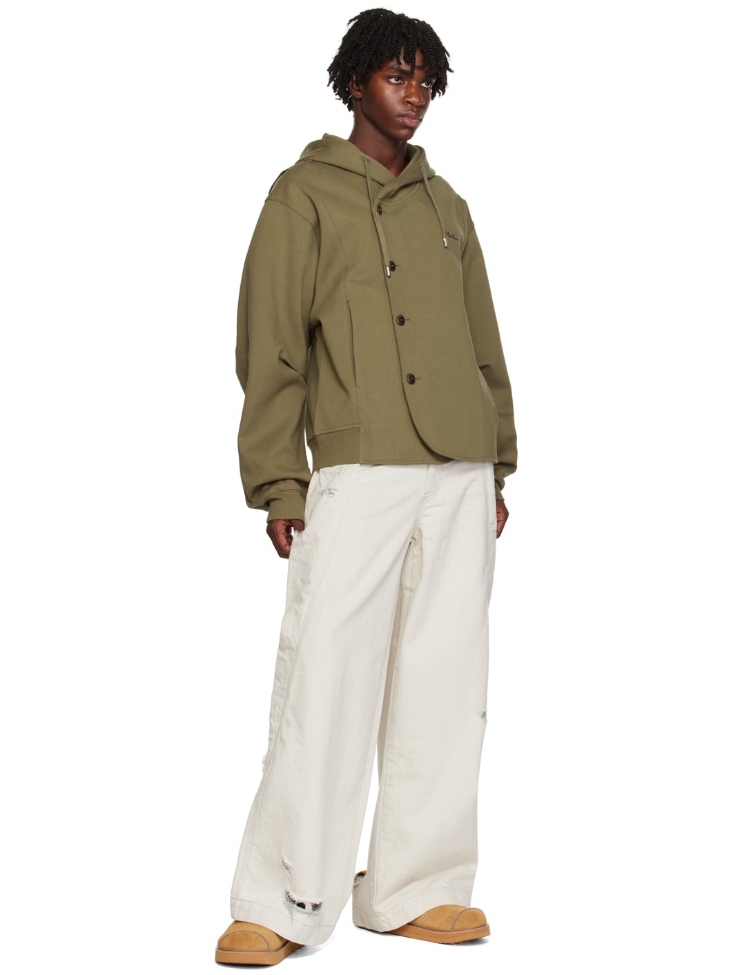 Brown Fluic Hoodie - 4