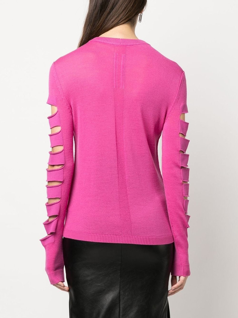 ribbed-trim cut-out jumper 4