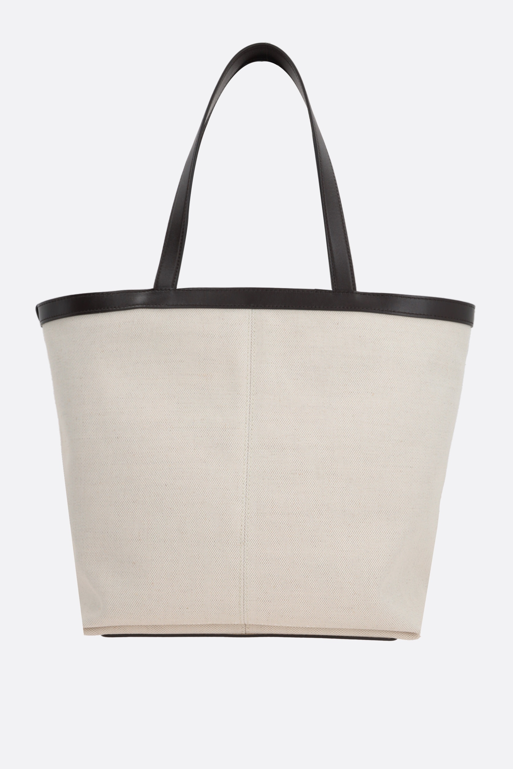 トートバッグ Bottega Veneta Canvas And Smooth Leather Tote Bag Bottega Veneta CANVAS AND SMOOTH LEATHER TOTE BAG
