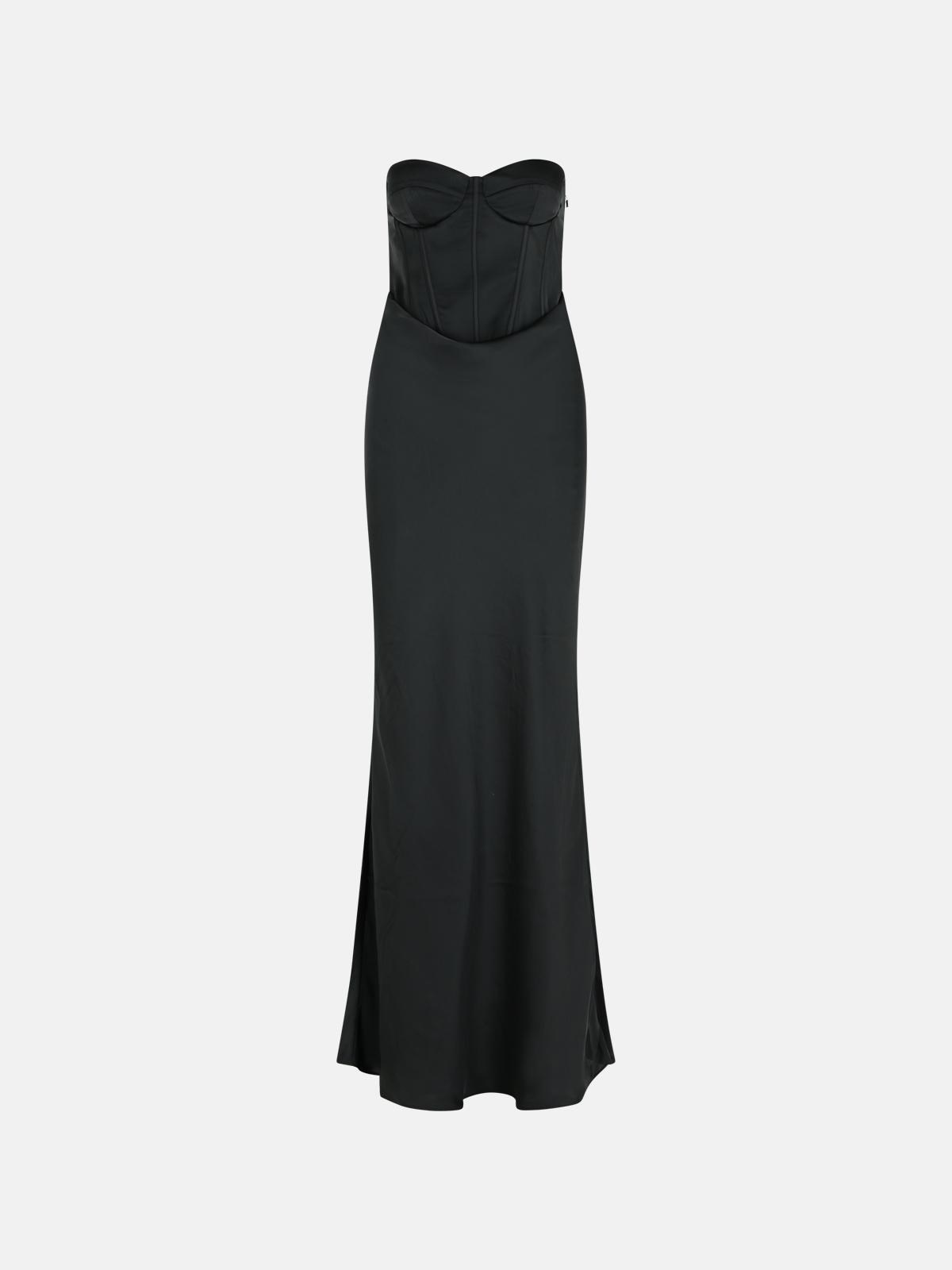 LONG DRESS IN BLACK POLYESTER - 1
