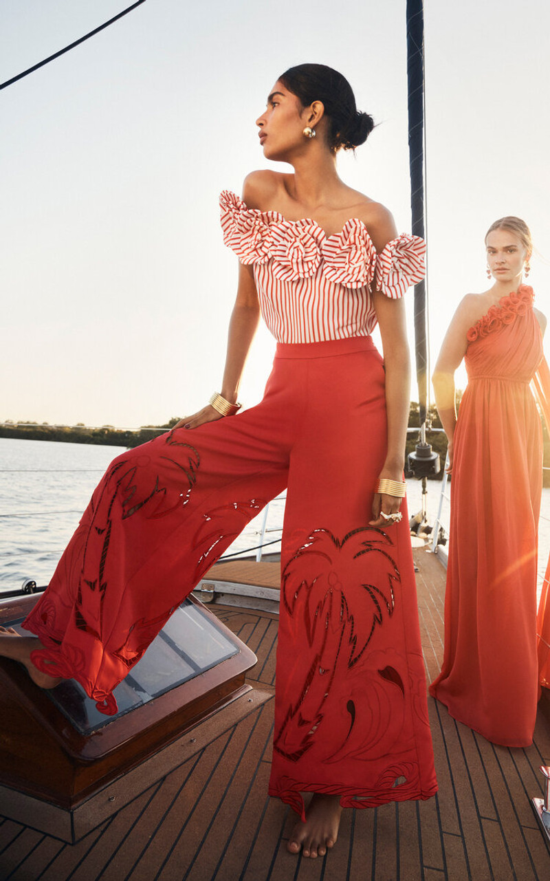 LEO LIN Mckayla Off-The-Shoulder Top red outlook