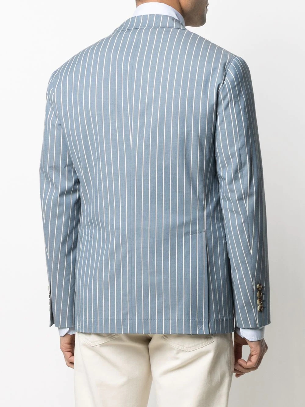 pinstriped peak lapels blazer - 4