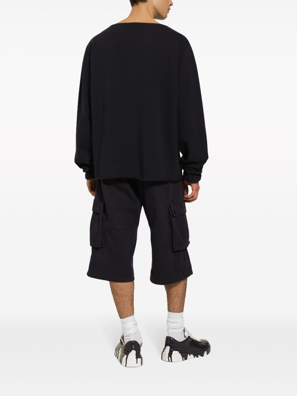 logo-appliquÃ© cotton cargo shorts - 4
