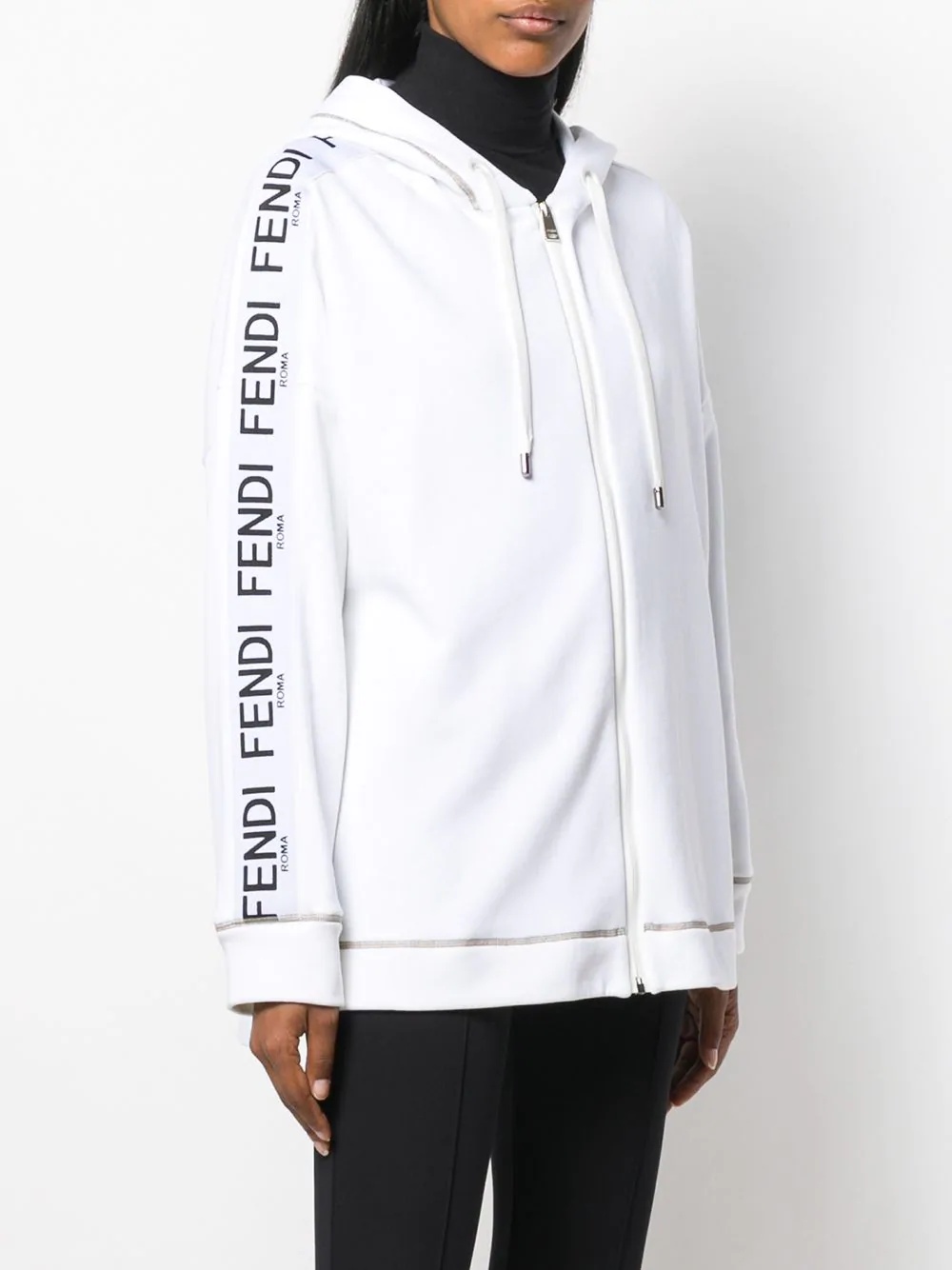 embroidered logo hoodie - 3