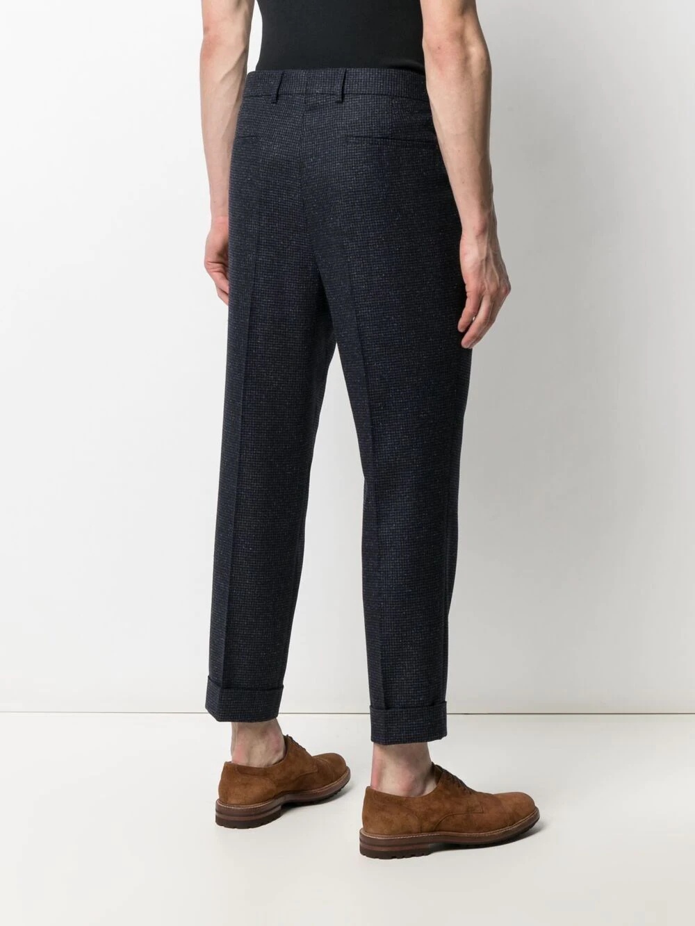 houndstooth virgin wool-blend trousers - 4