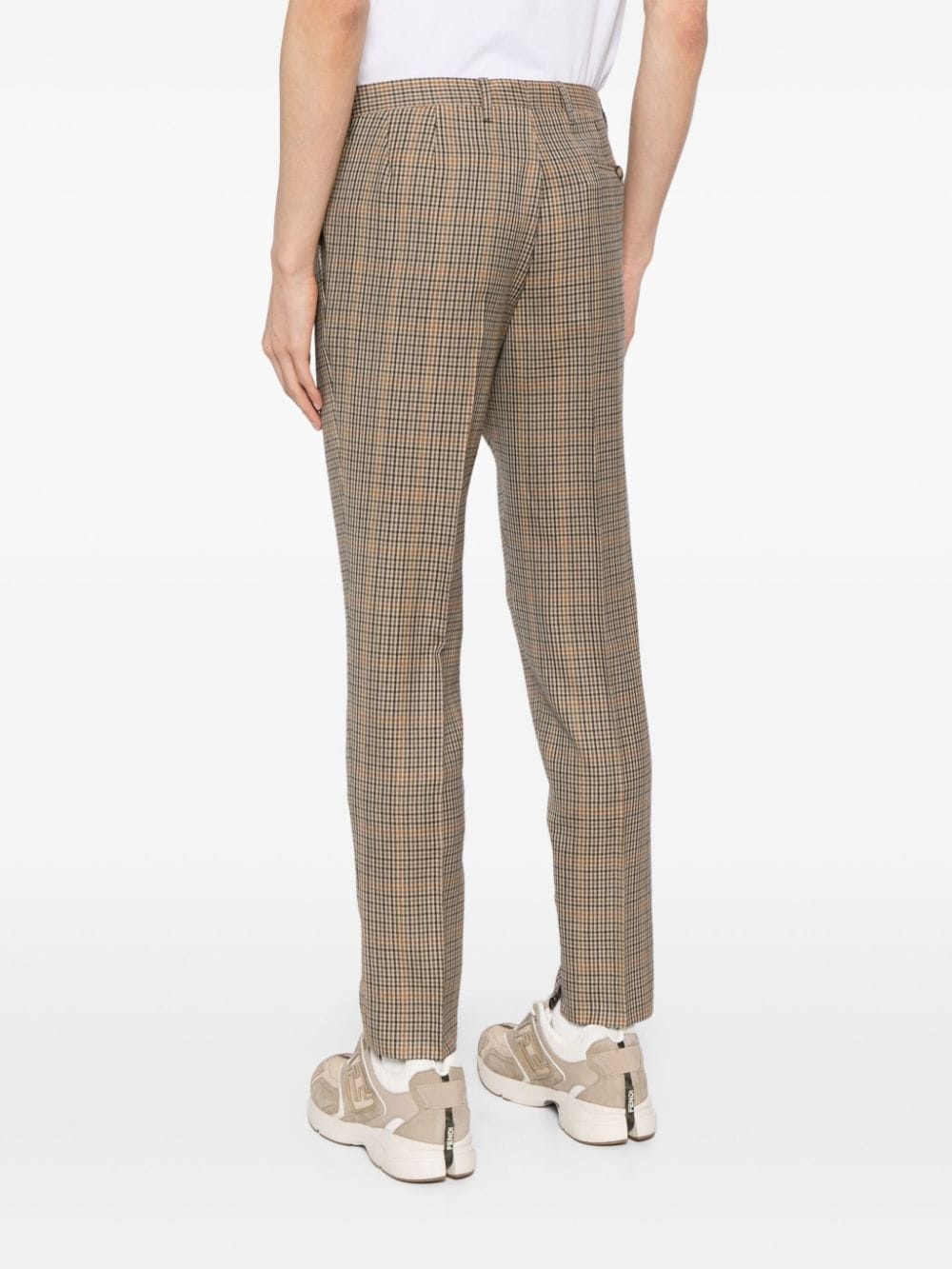 checked tapered trousers - 4