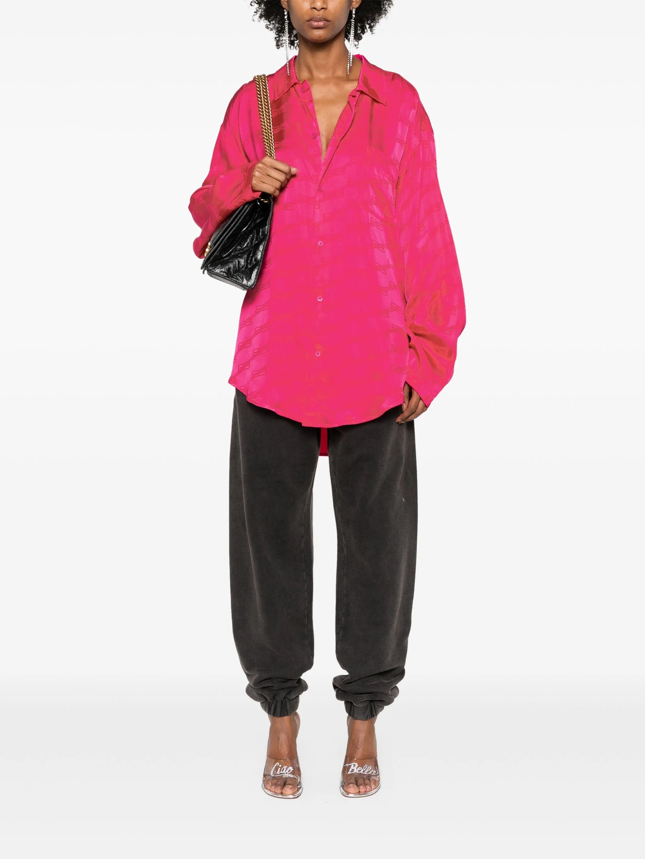 Jacquard-logo Satin Shirt - 2