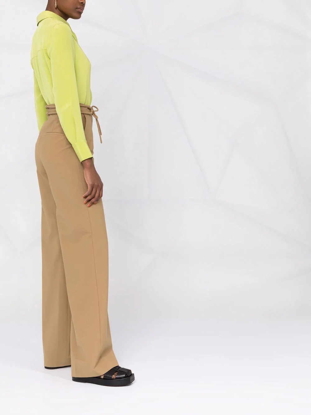 tie-waist wide-leg trousers - 4