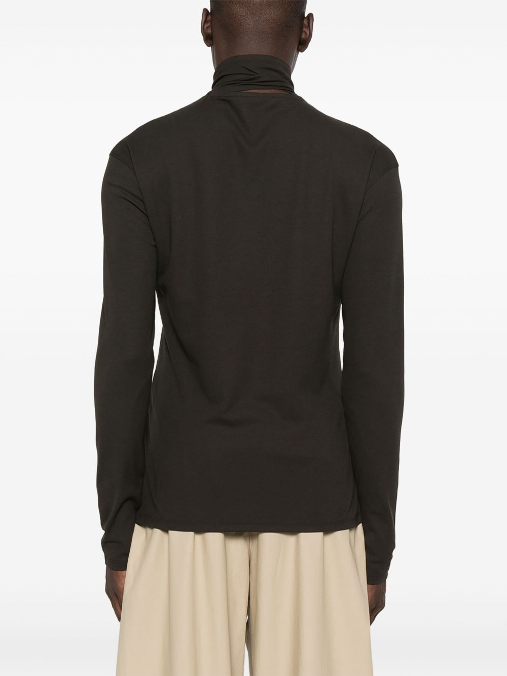 funnel-neck long-sleeve sweater - 4