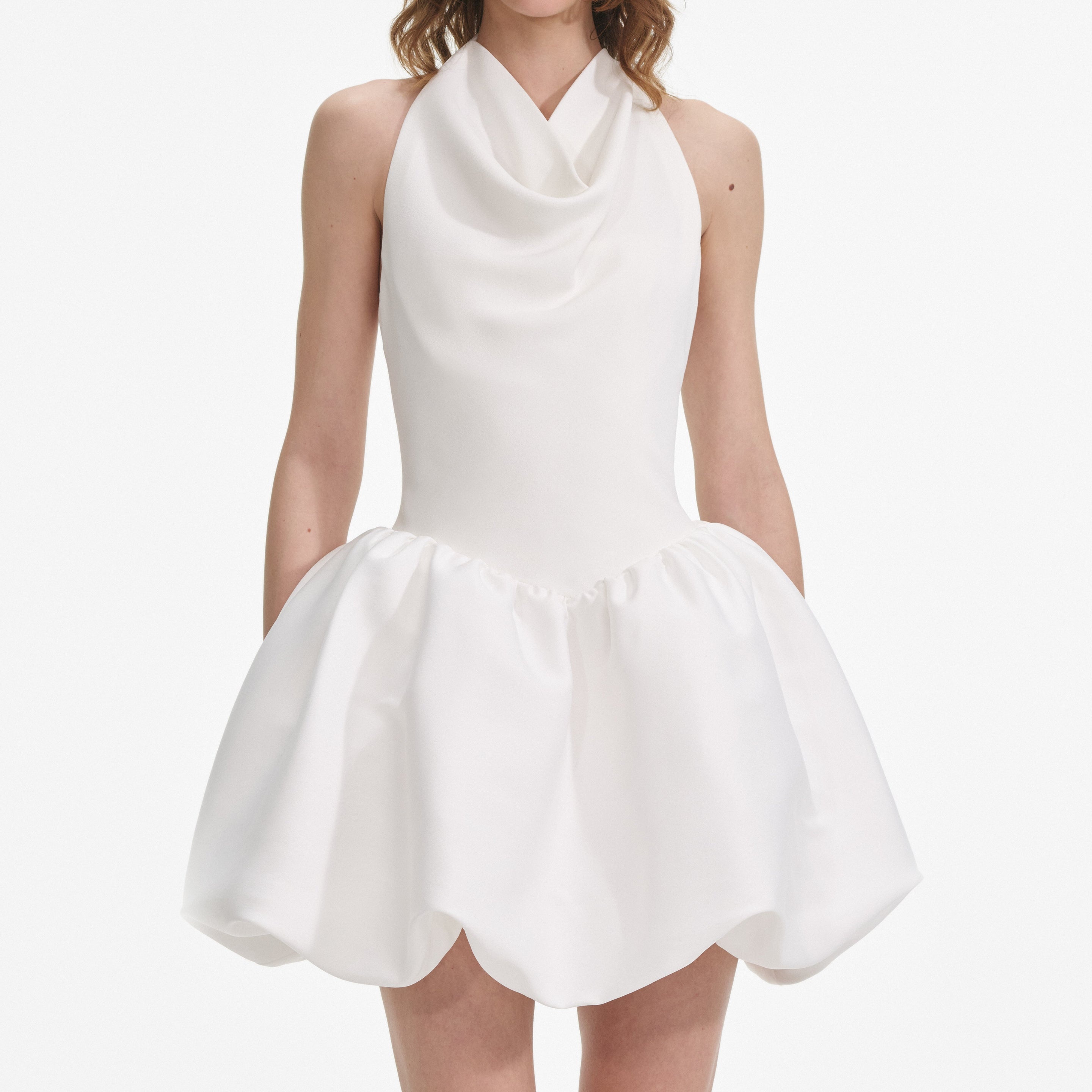 White Halter Neck Mini Dress - 4