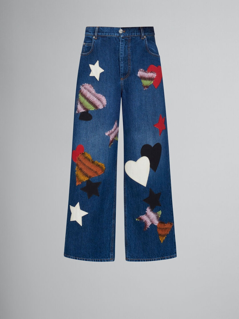 BLUE DENIM TROUSERS WITH PATCHES 1