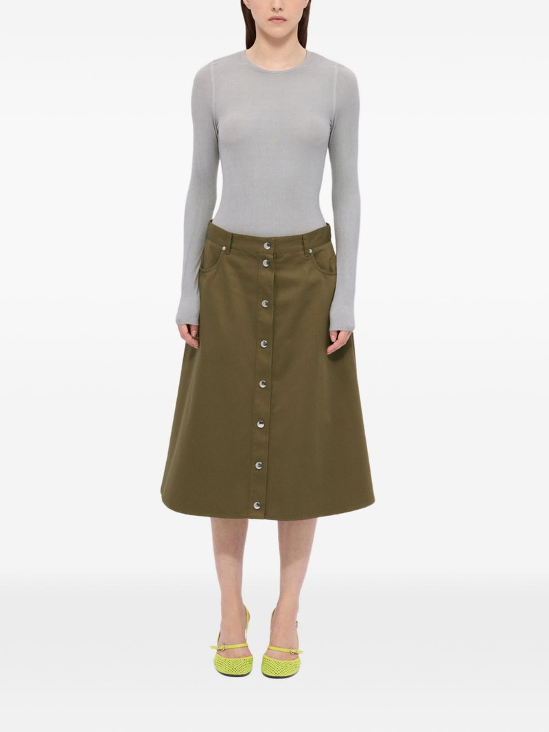 MSGM buttoned midi A-line skirt outlook