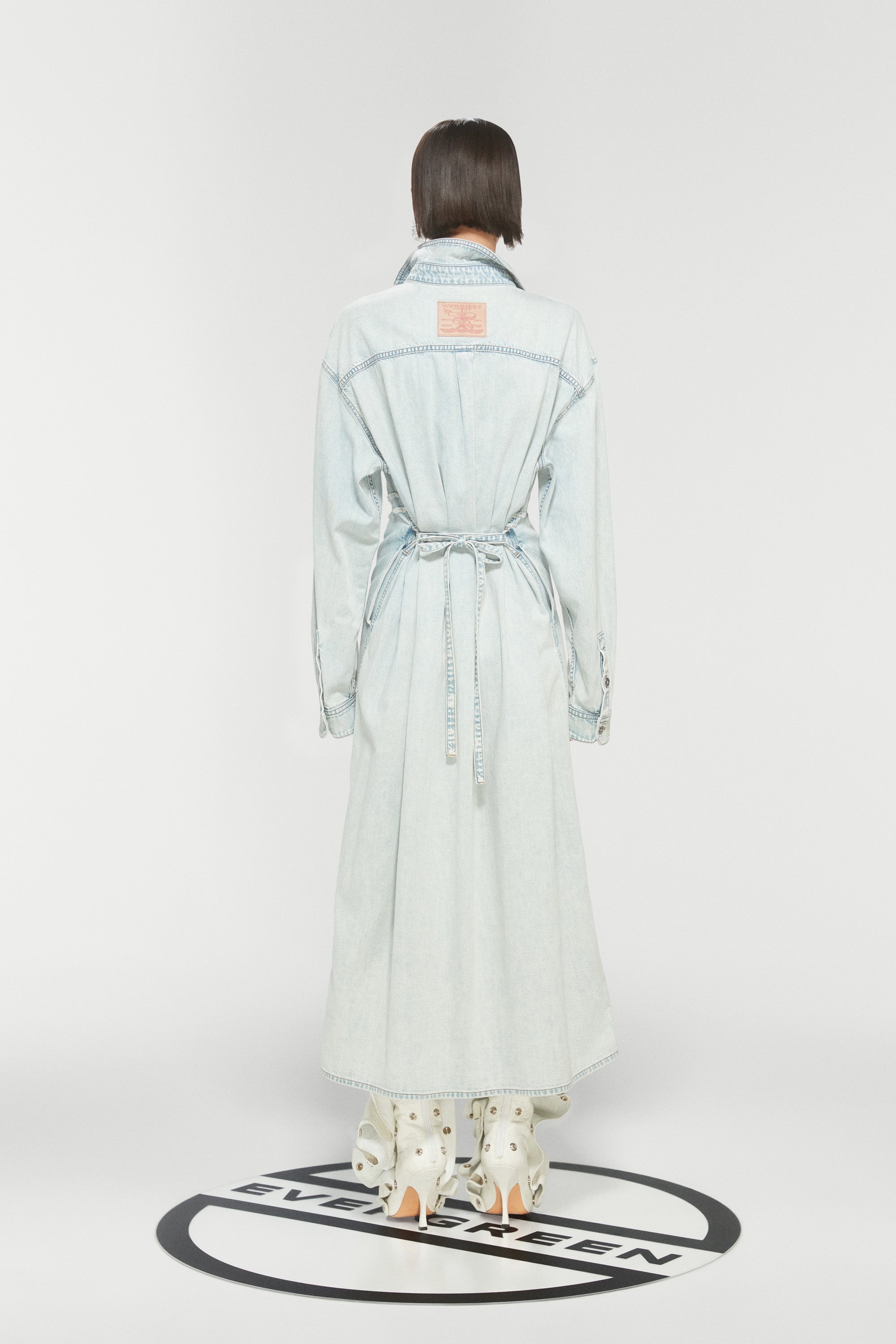 EVERGREEN PARIS BEST PATCH DENIM SHIRT DRESS - 4