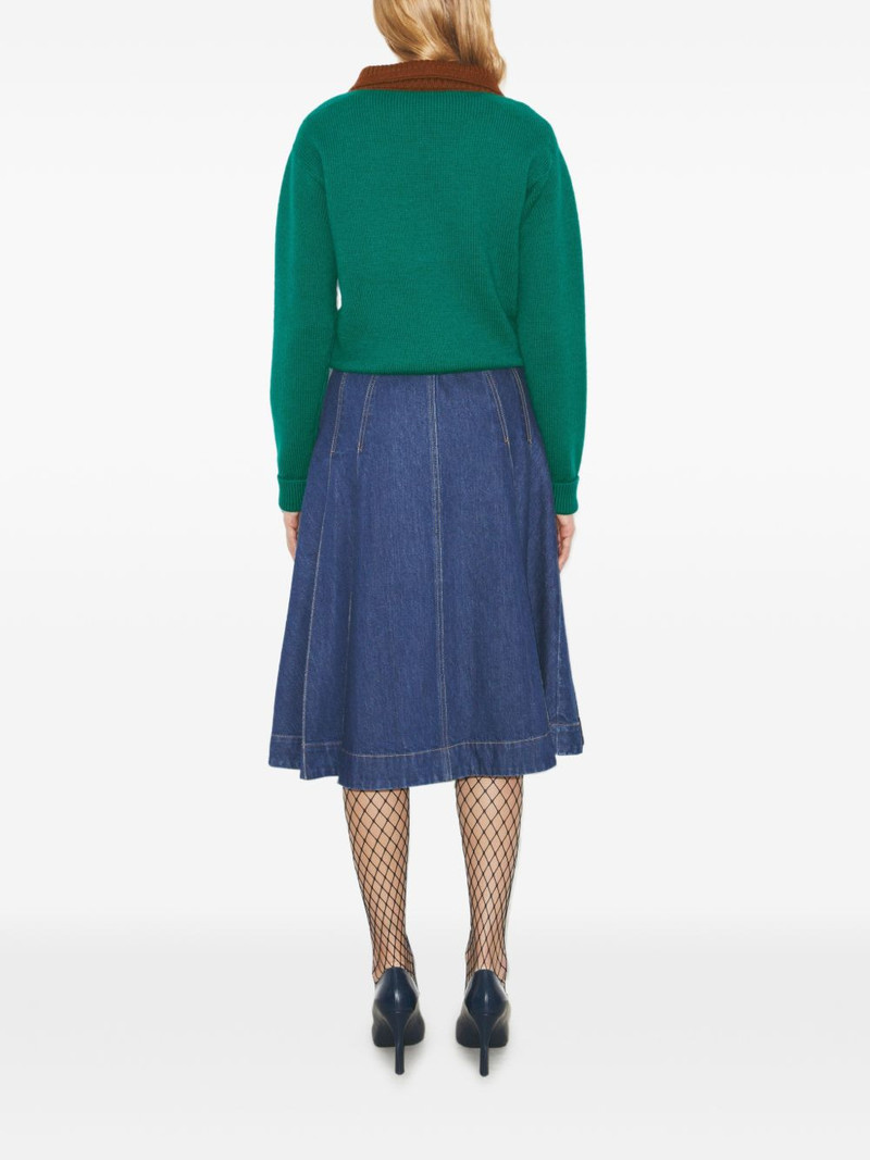 TORY BURCH pleated denim midi skirt outlook
