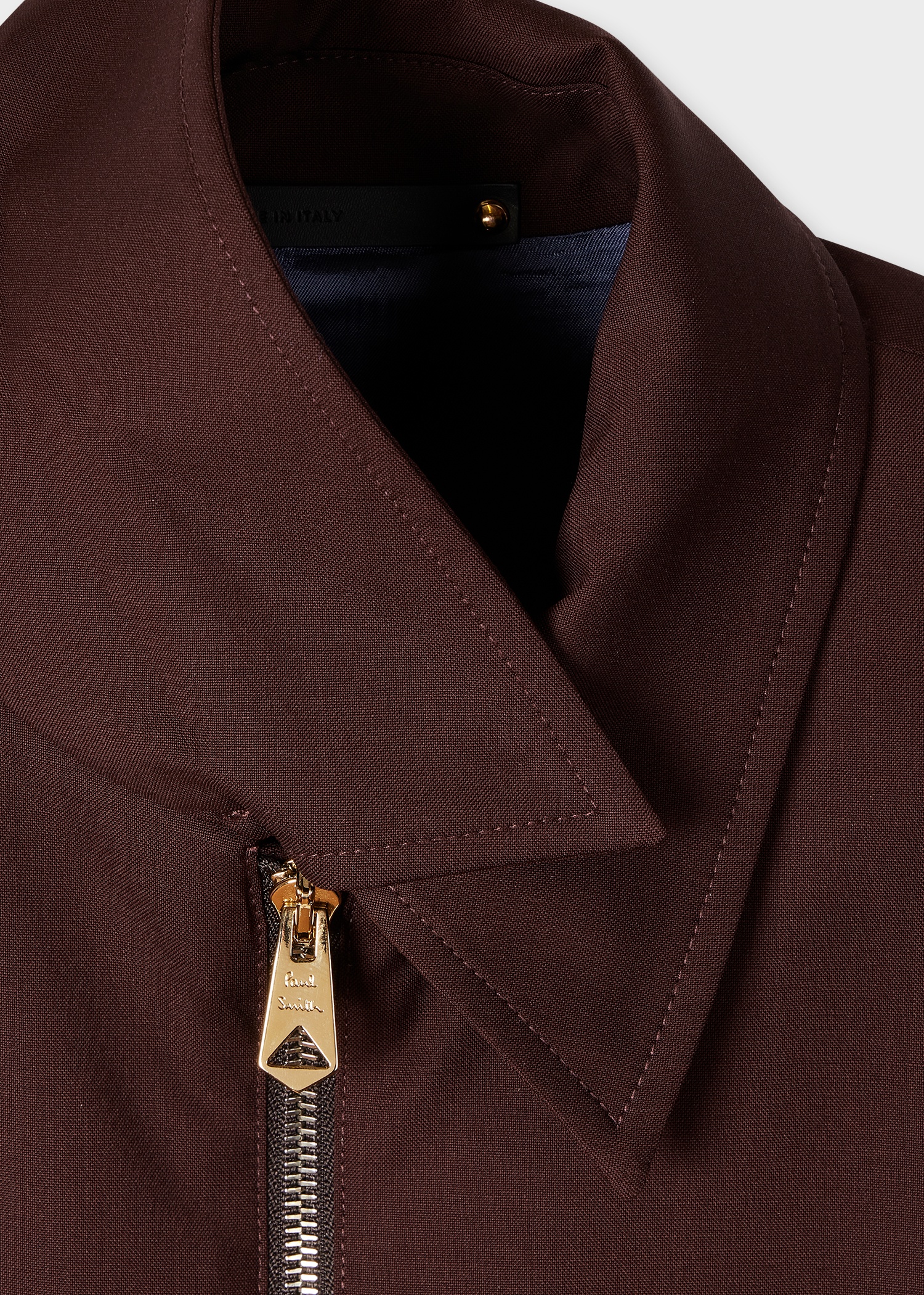 Burgundy 'Storm System' Wool Short Zip Jacket - 2