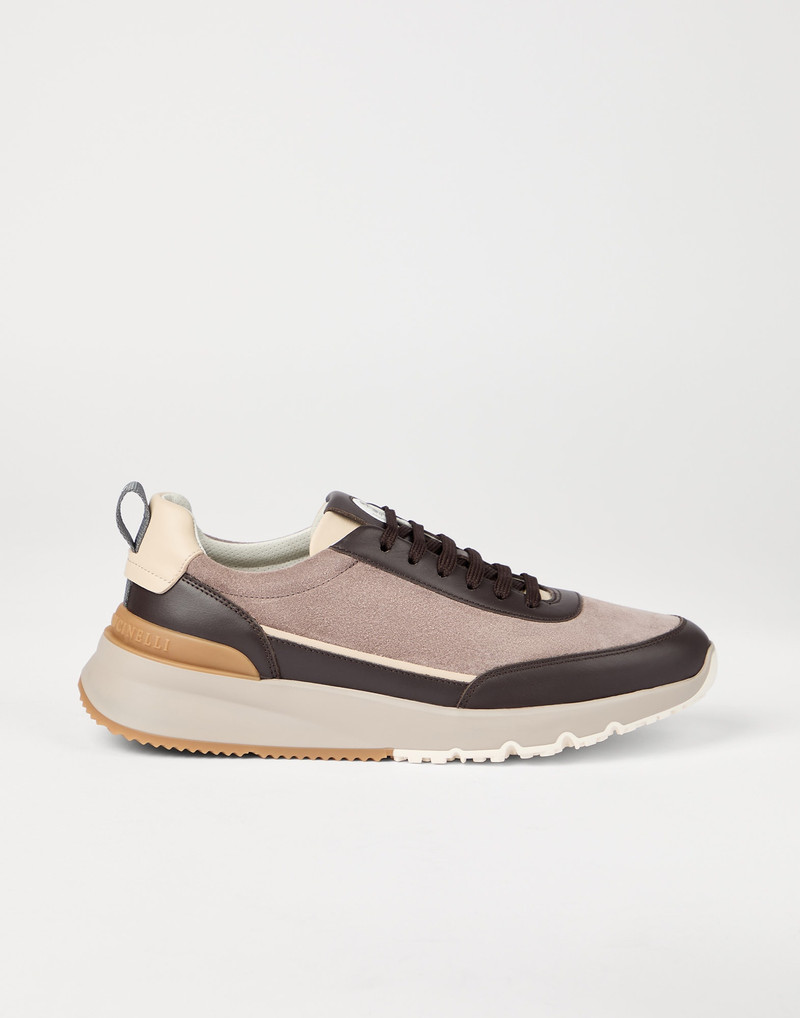 Washed suede and semi-polished calfskin runners 5