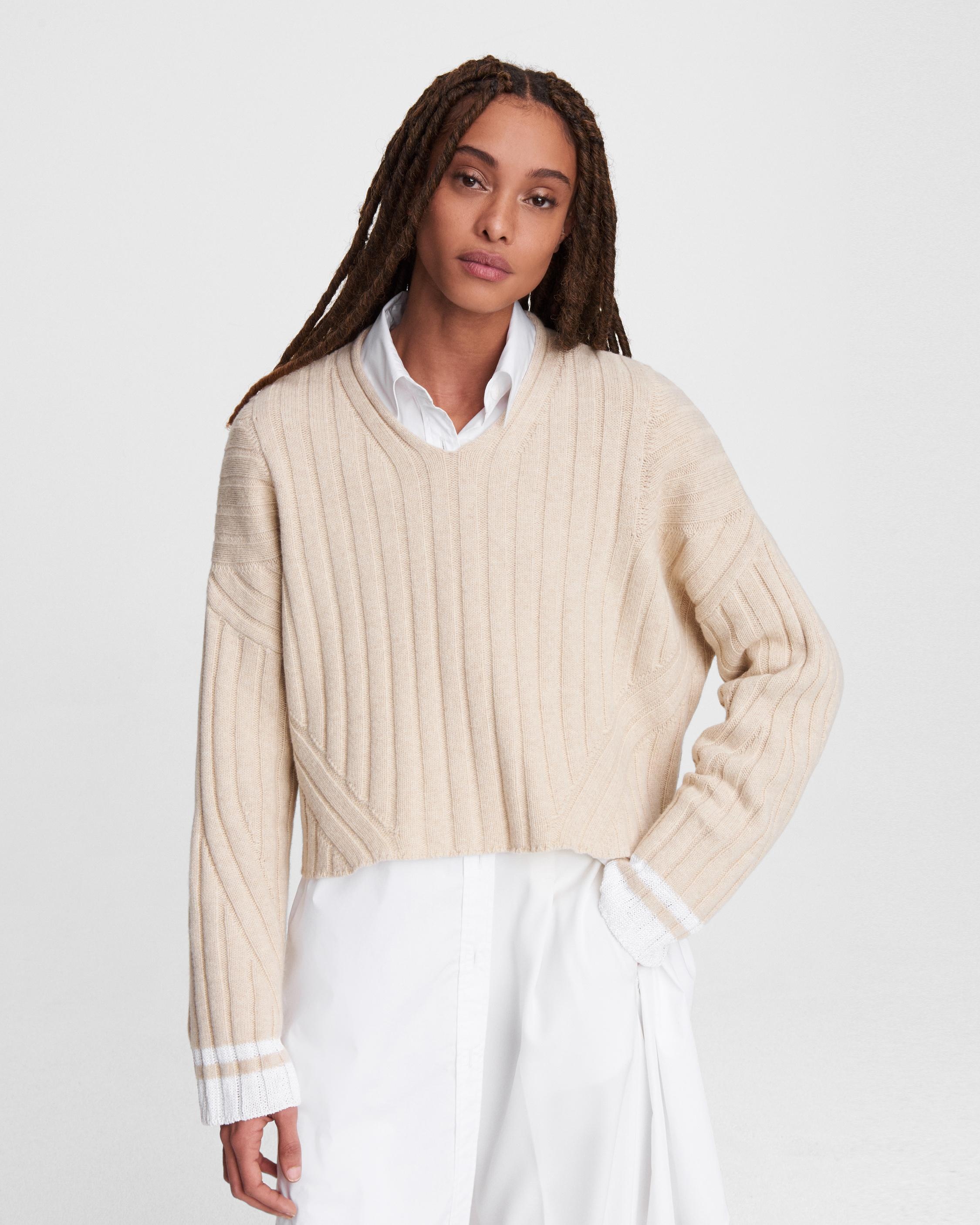 Serena Wool Blend V-Neck - 2