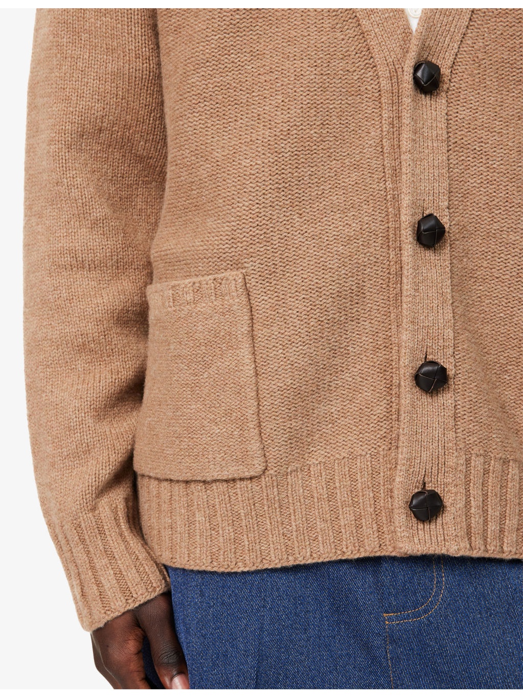 V-Neck Knitted Wool Cardigan - 5