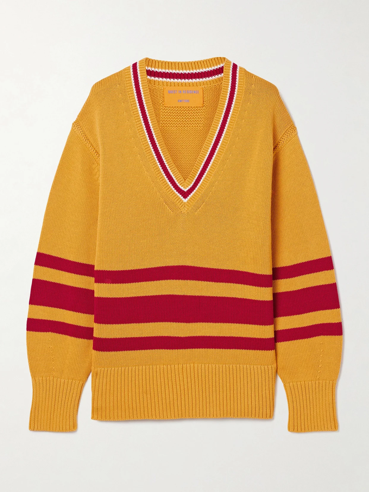 Striped Knitted Cotton Sweater - 1
