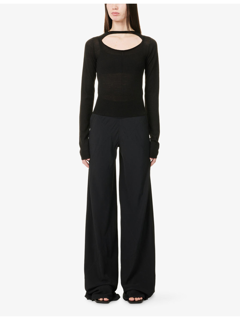 Rick Owens Bias Straight-Leg Woven Trousers outlook