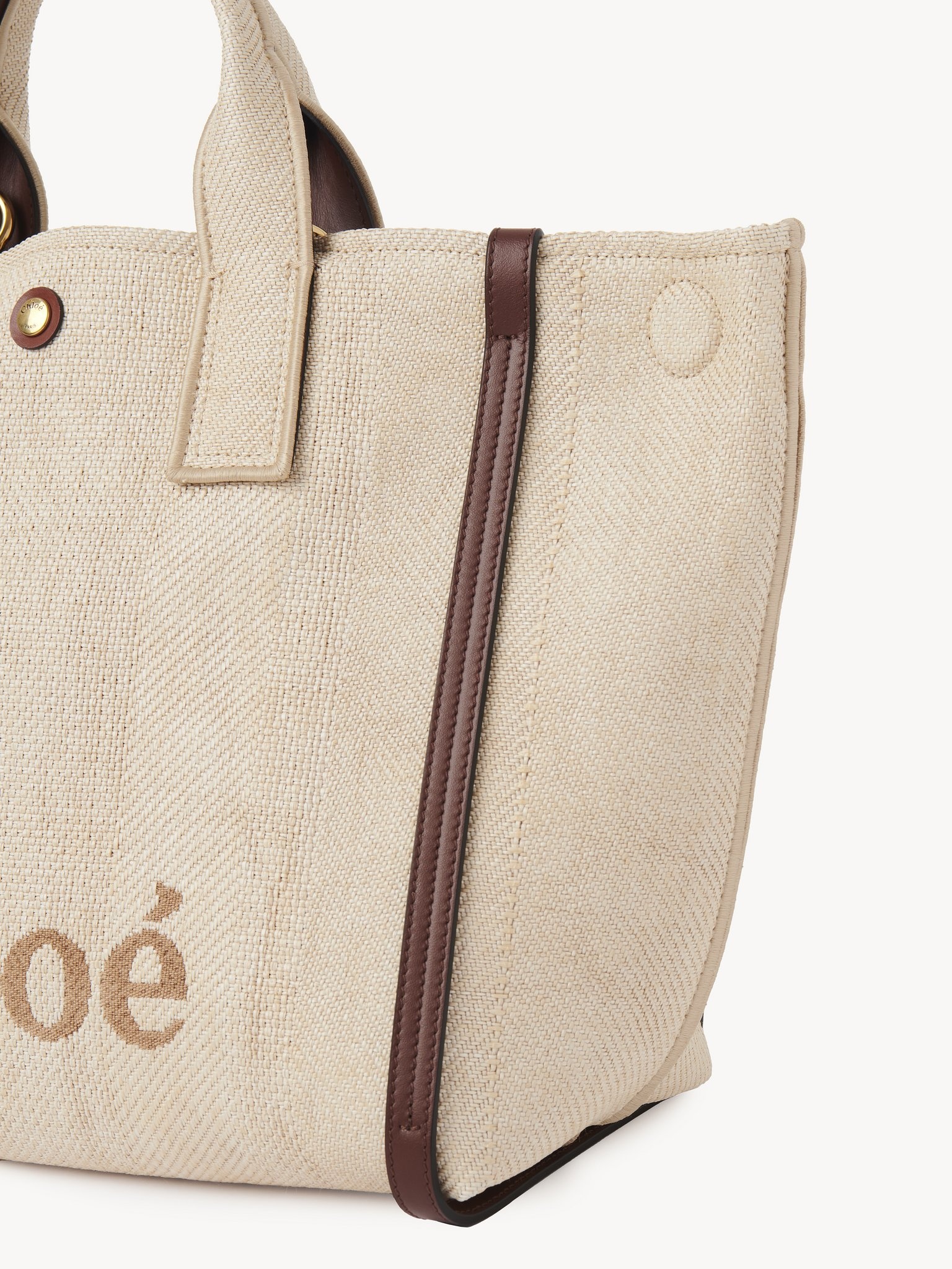 CHLOÉ CARRY TOTE BAG IN RAFFIA-EFFECT FIBERS - 6