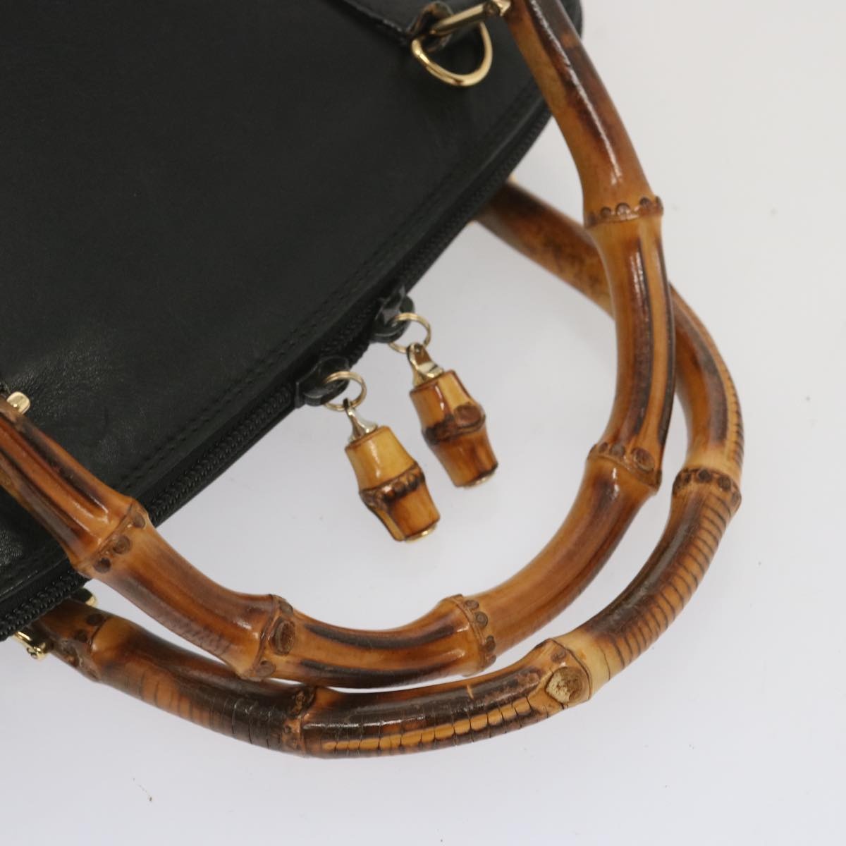 GUCCI Bamboo Hand Bag Leather Black 000 2122 000 2122 - 7