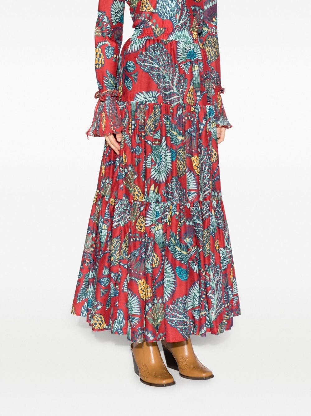 Big floral-print tiered skirt - 3