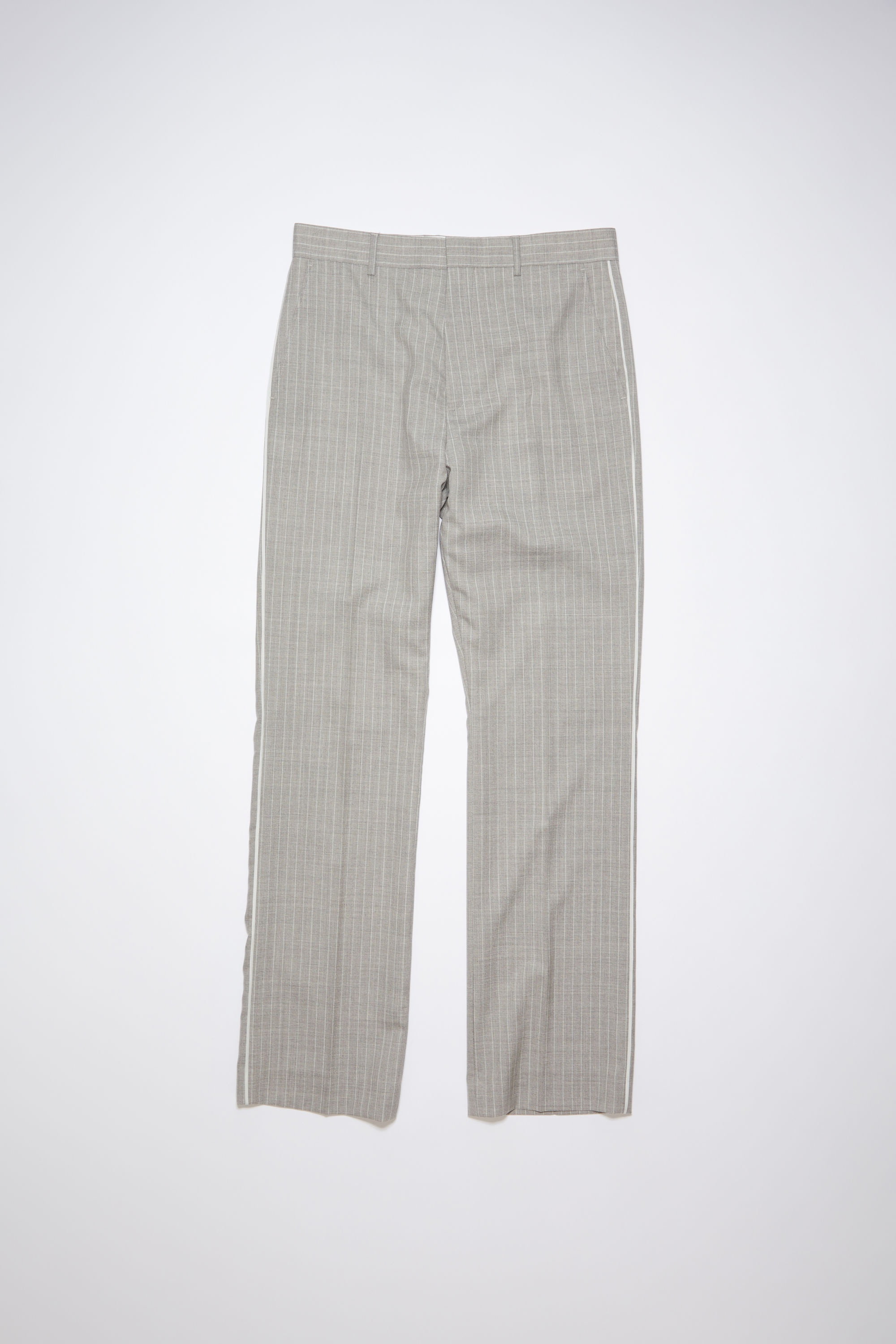 Wool tailored trousers - Pearl grey - 1