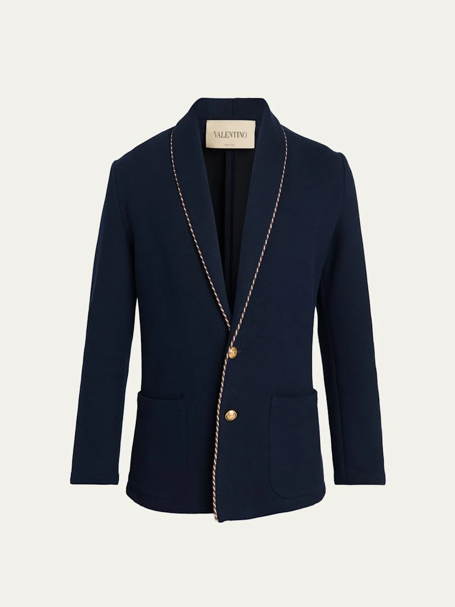 Men's Cotton Jersey Knit Jacket - 1