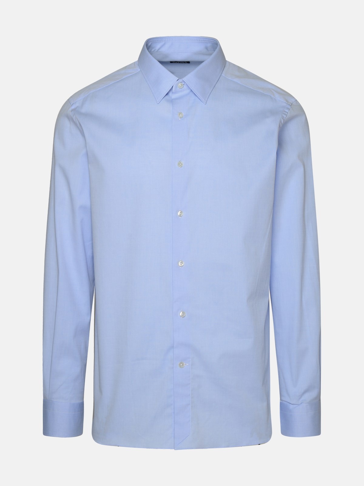 Light blue strech cotton shirt - 1