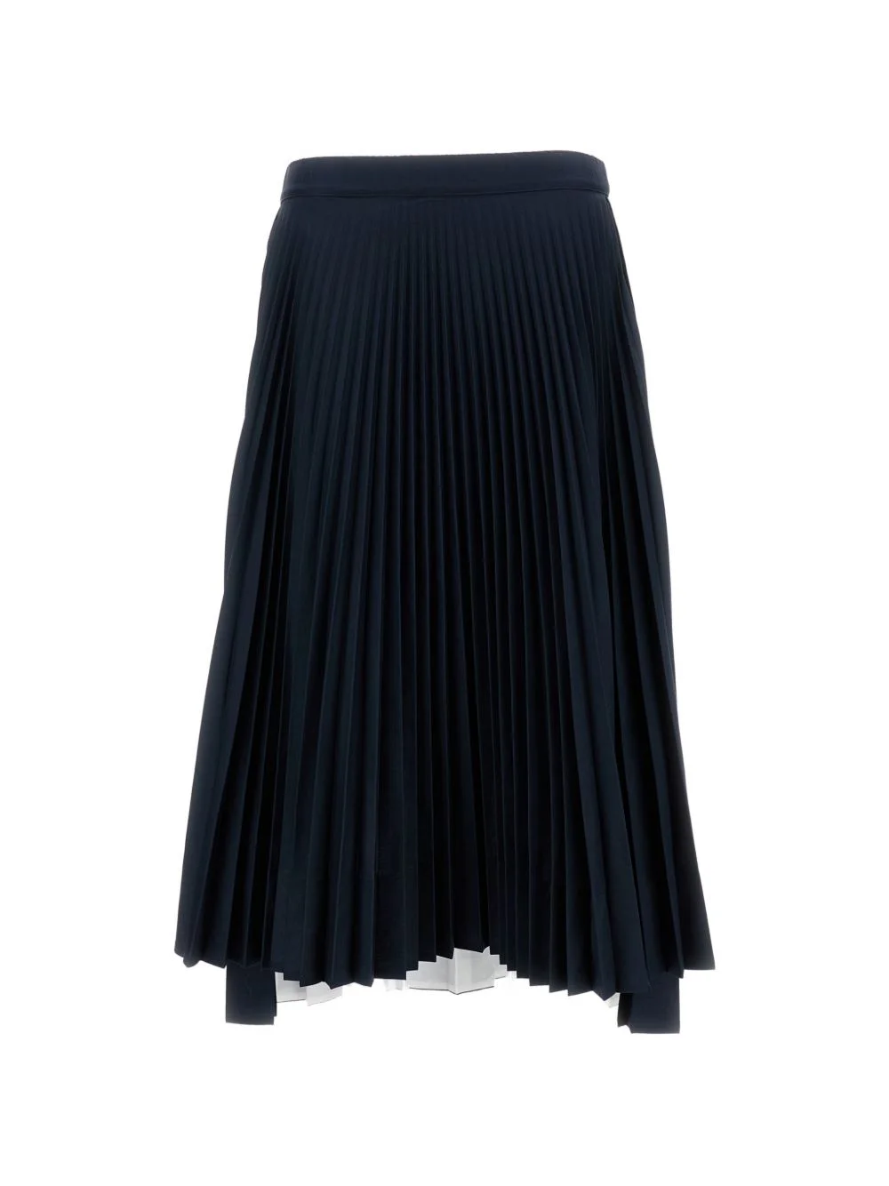 pleated asymmetric midi skirt - 1