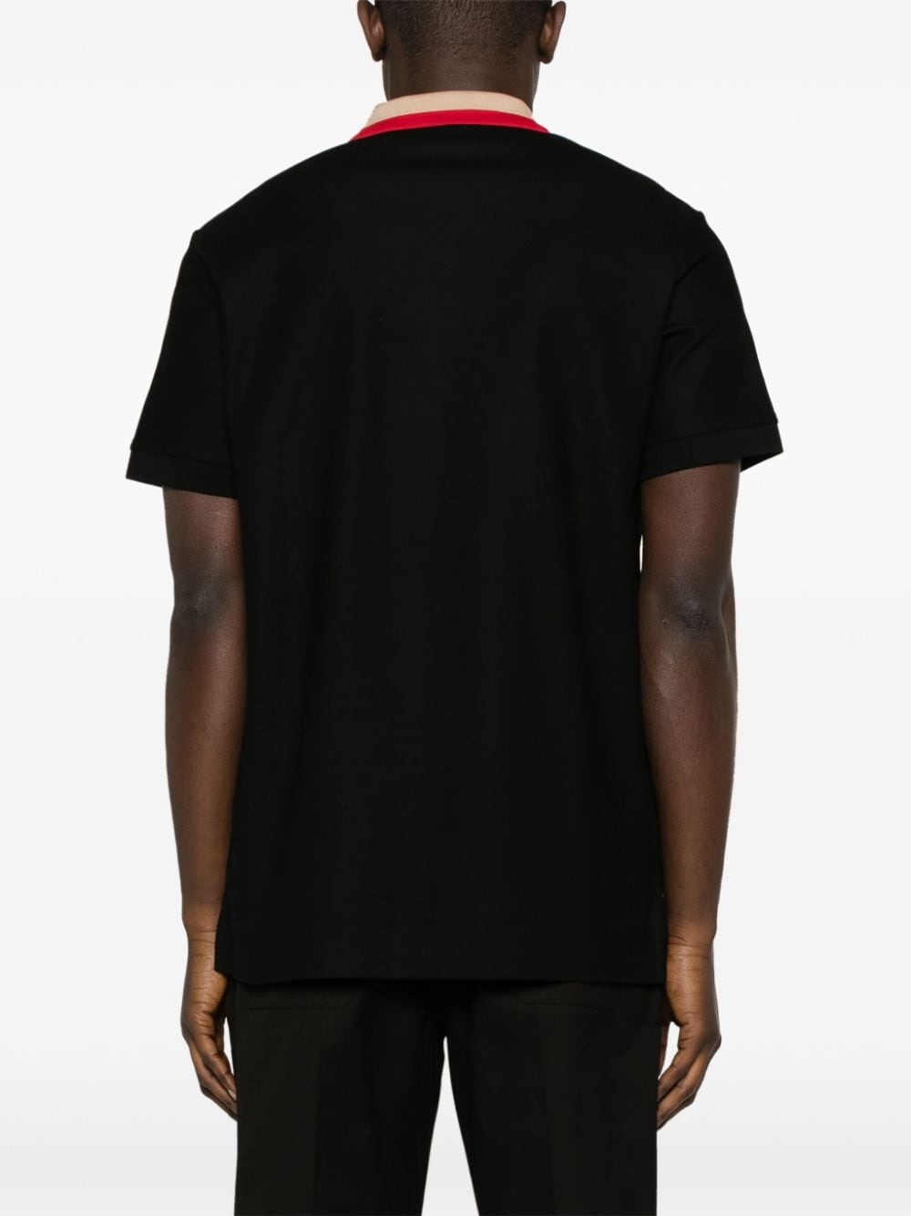 contrasting-collar cotton polo shirt - 4