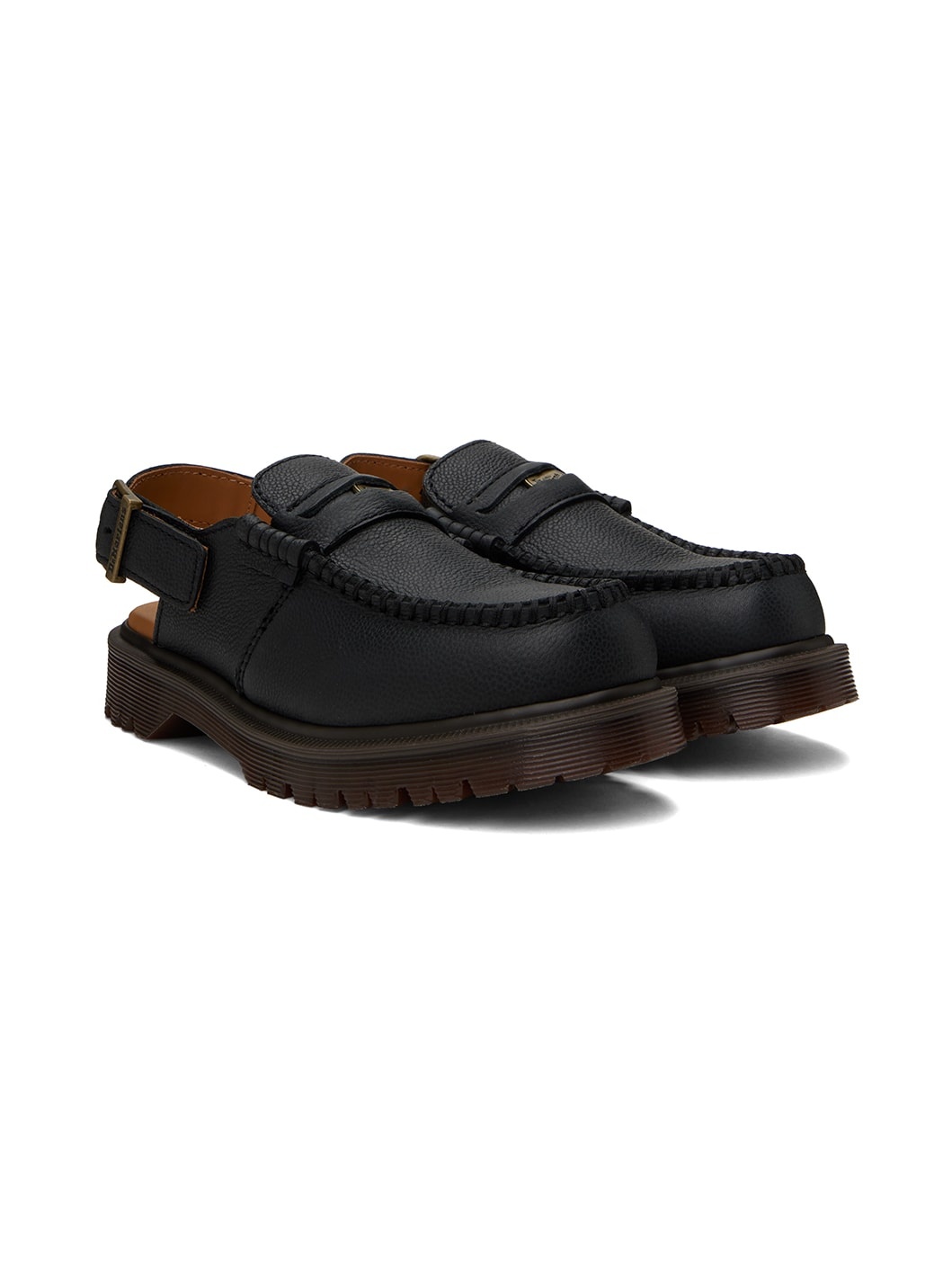 Black Penton Slingback Loafers - 4