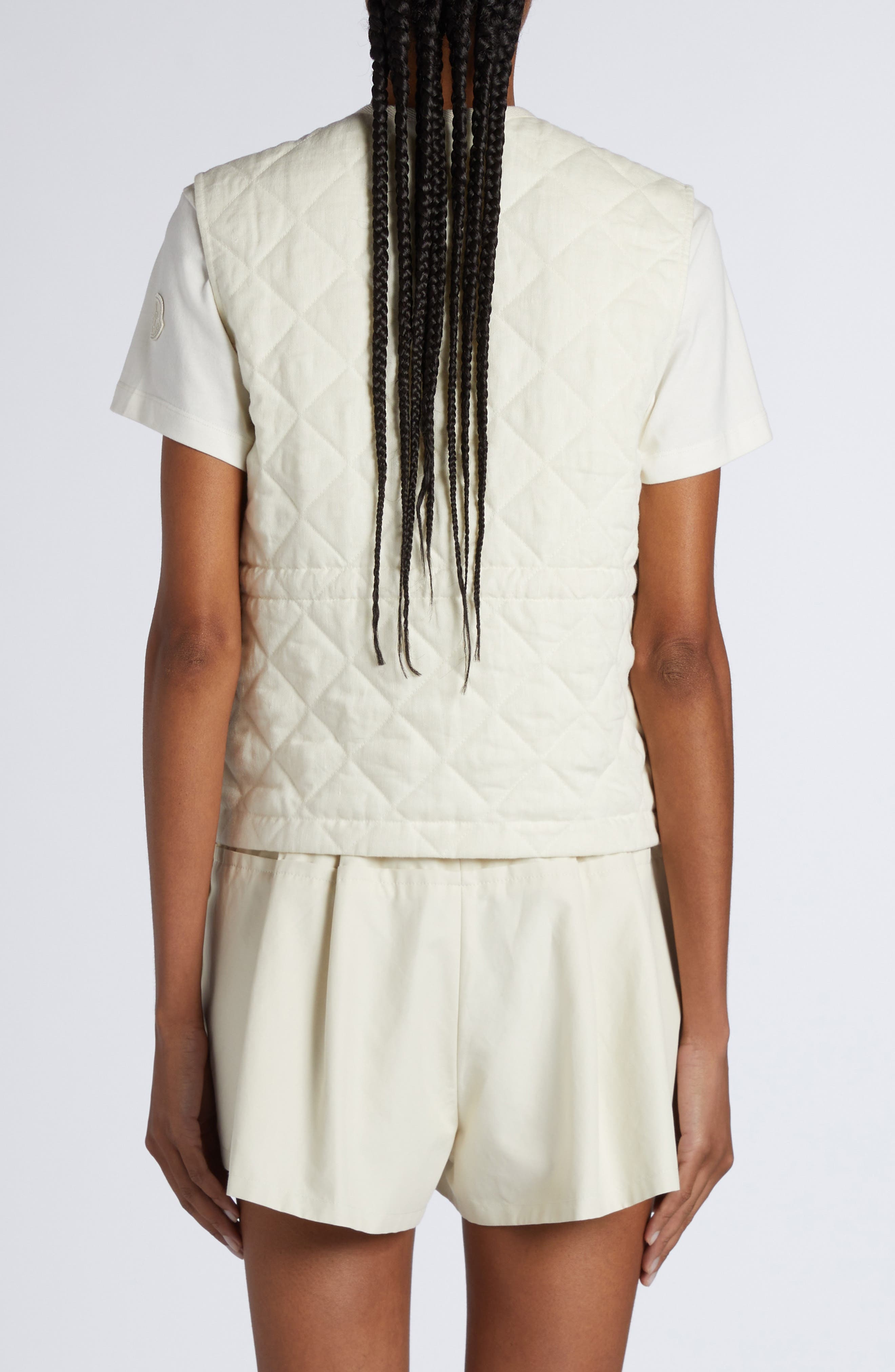 Moncler Vigny Diamond Quilted Vest in White at Nordstrom - 3