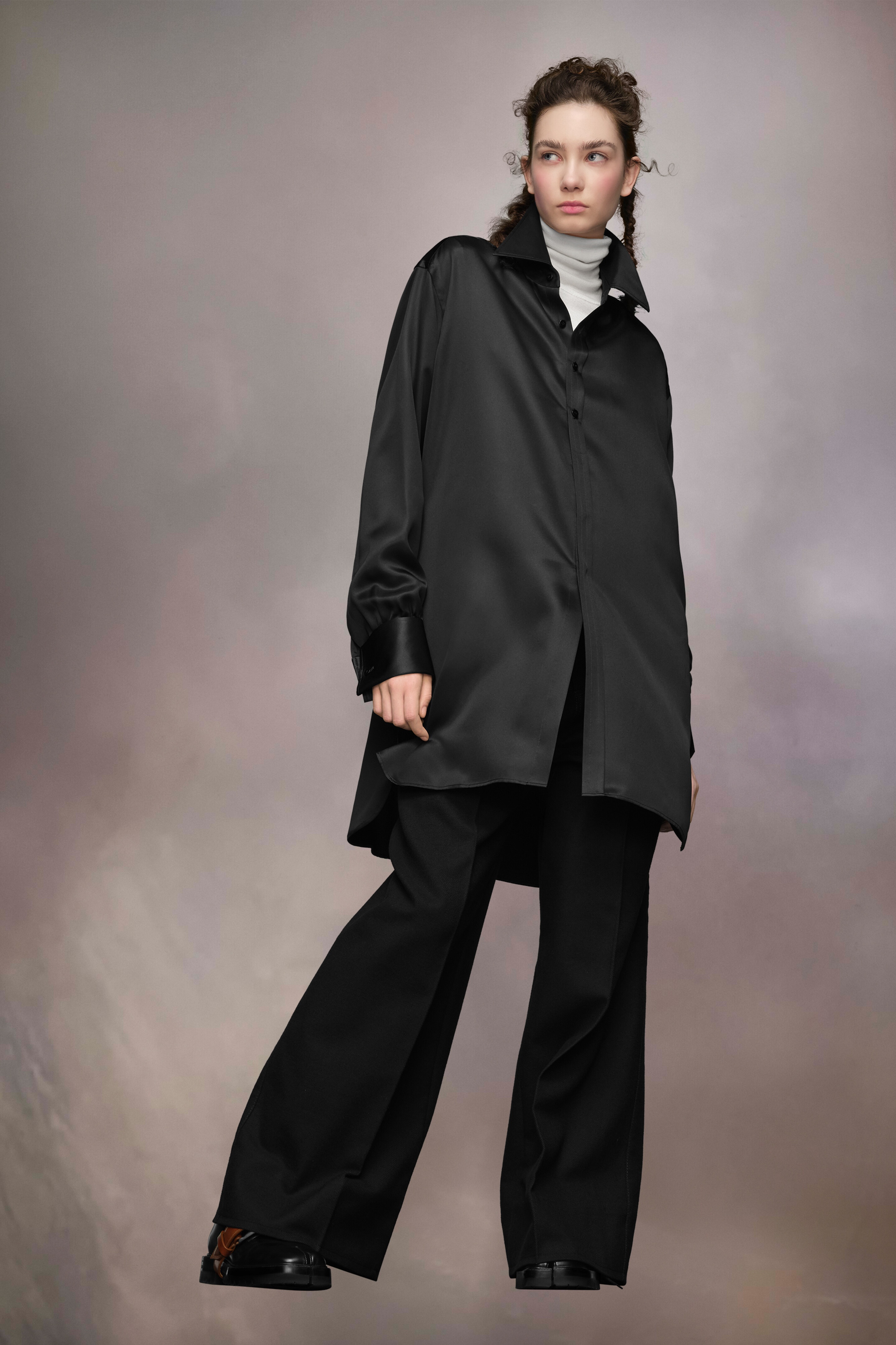 Silk Shirt Dress - 3