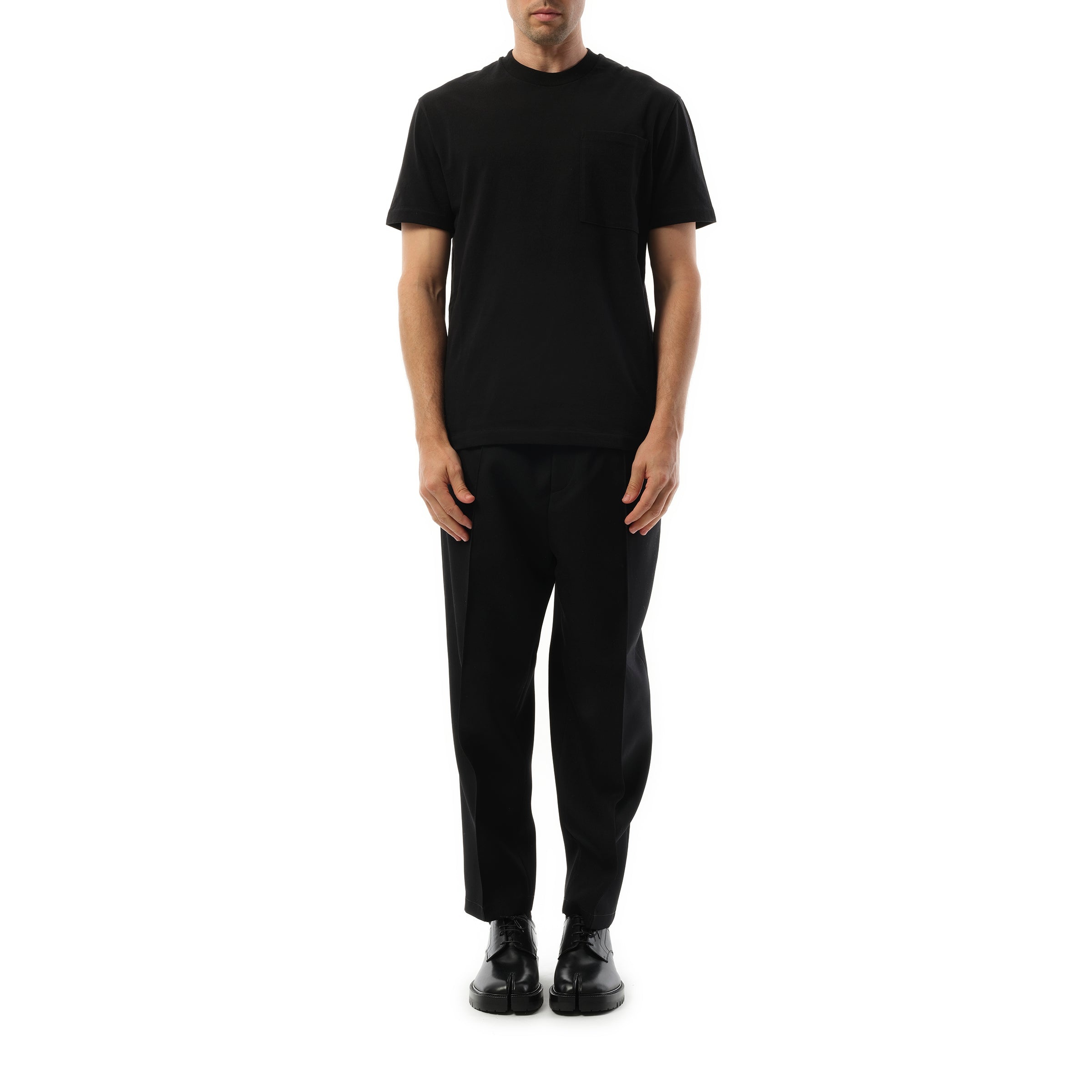 Logo Flag Pocket T-Shirt in Black - 4