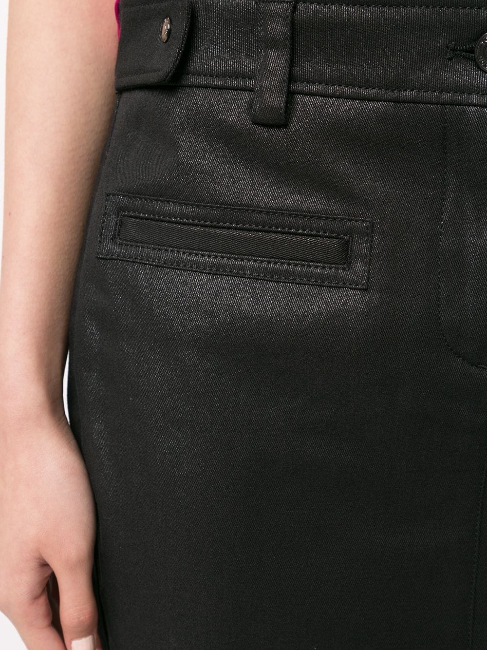 coated biker pencil skirt - 5