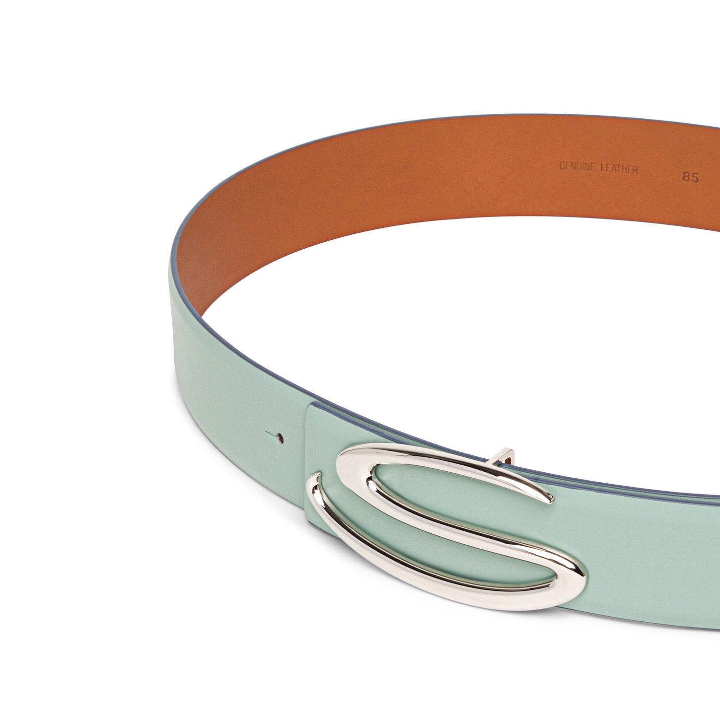 Green leather belt strap - 3