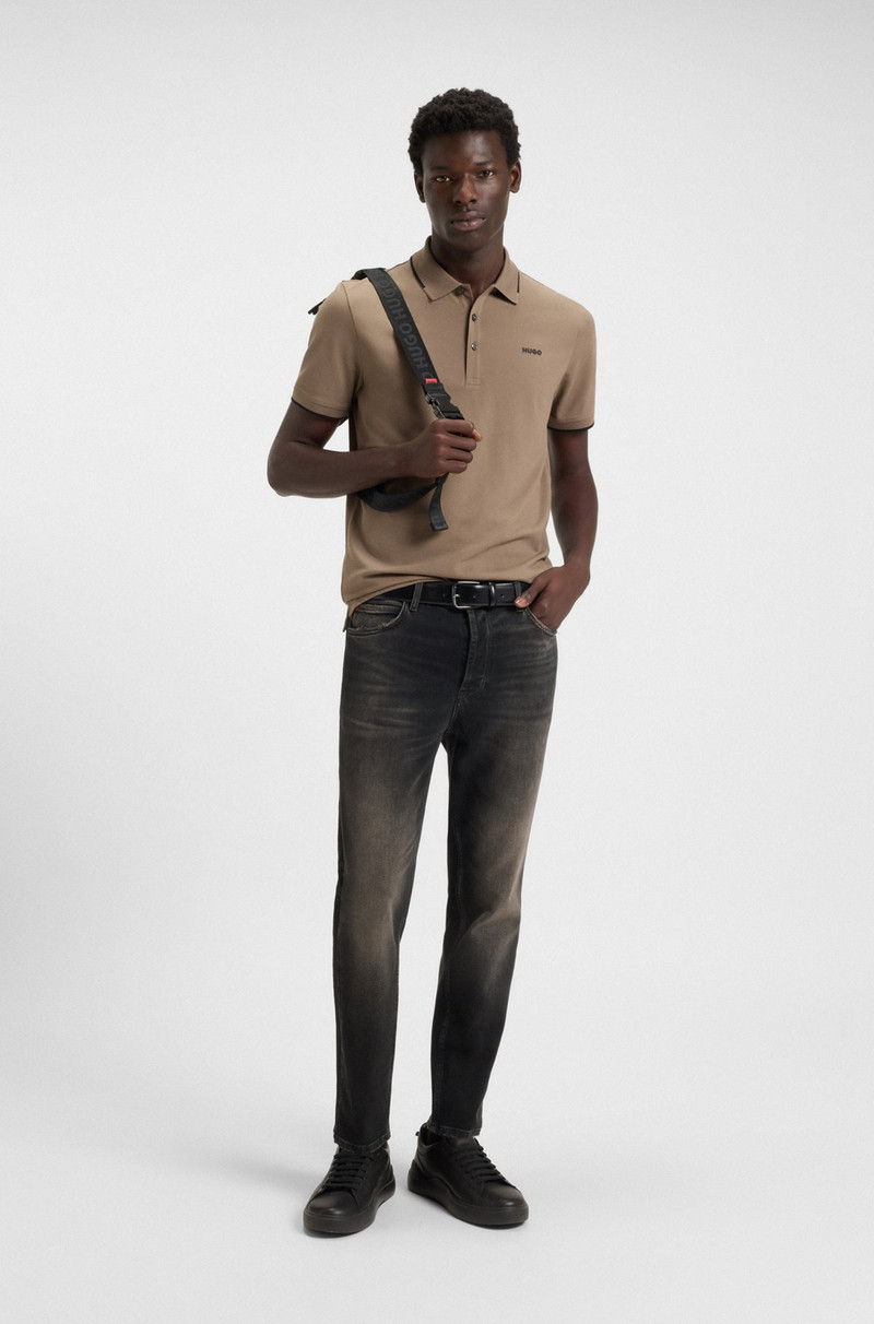 HUGO GREY TAPERED-FIT JEANS IN STRETCH DENIM outlook