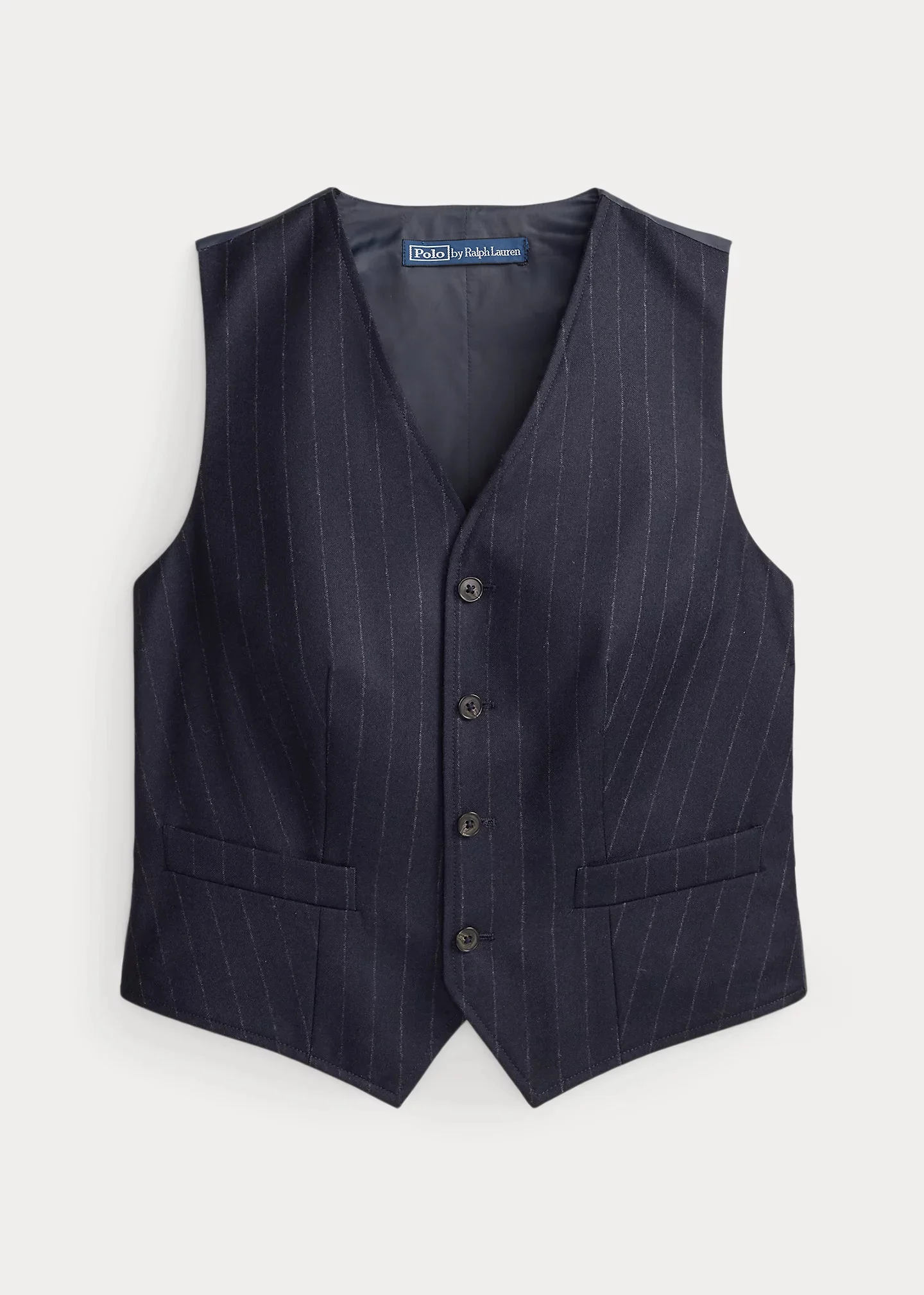 Pinstripe Wool Flannel Vest - 1
