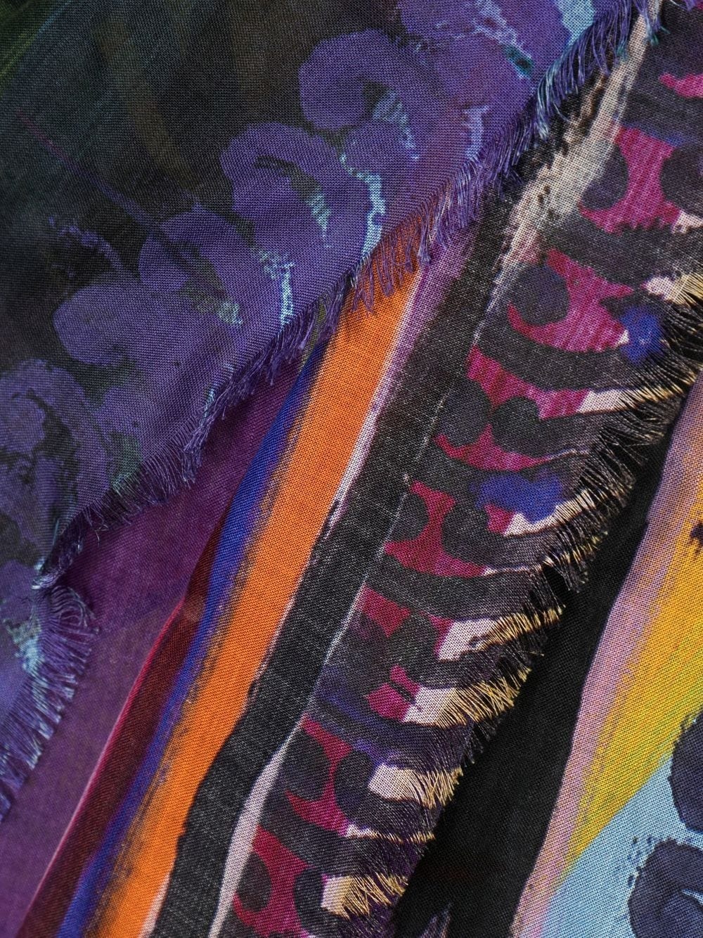 abstract-print frayed scarf - 3