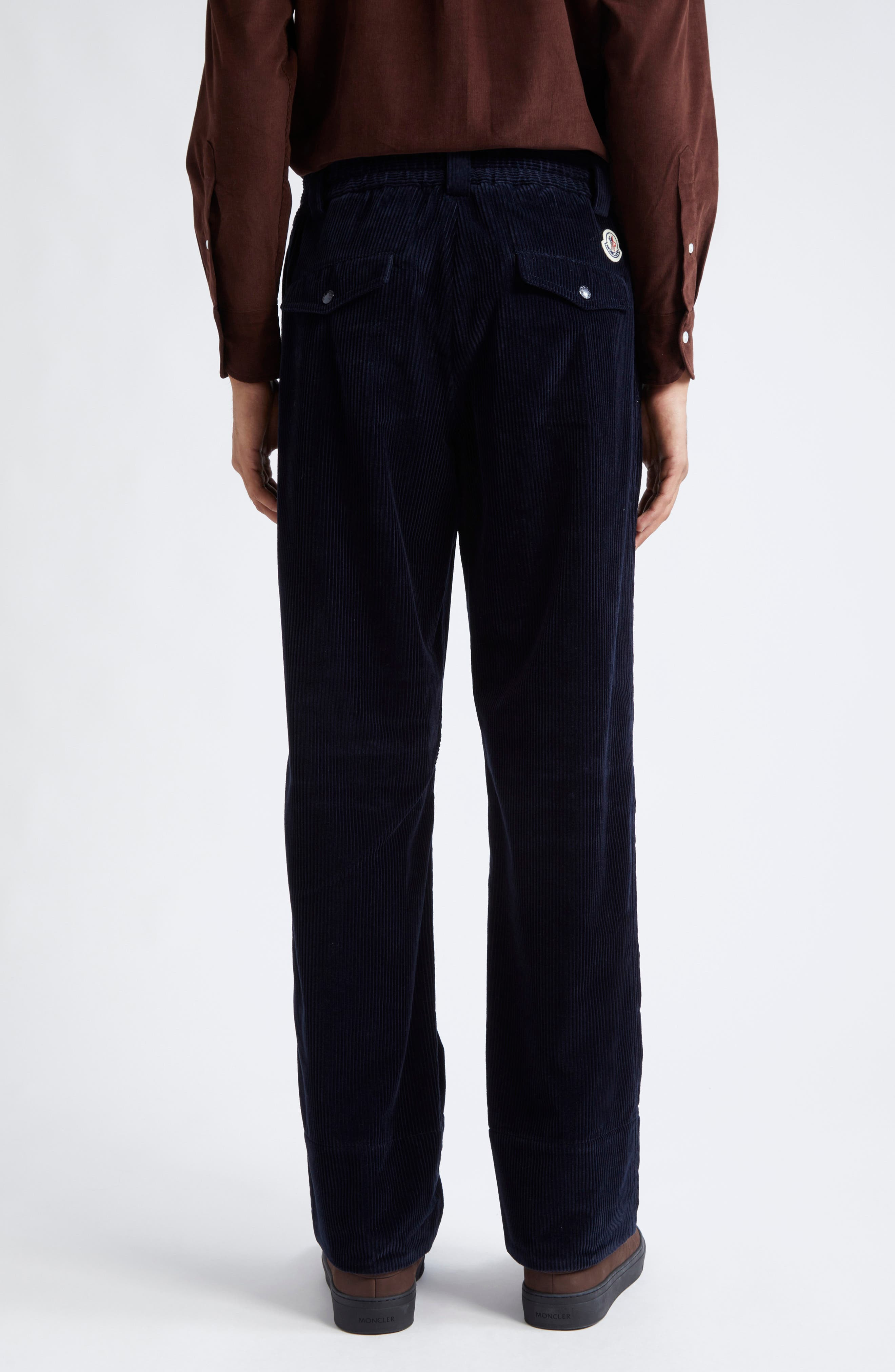 Moncler Drawstring Corduroy Pants in Dark Blue at Nordstrom - 3