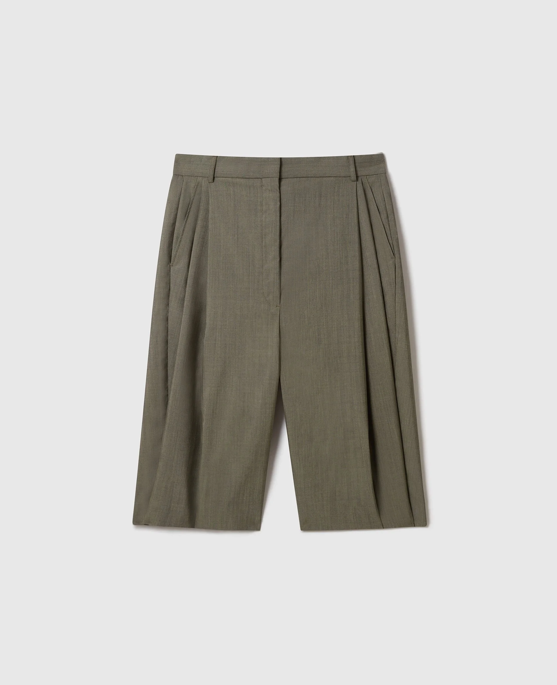 Tropical Wide-Leg Bermuda Shorts - 1