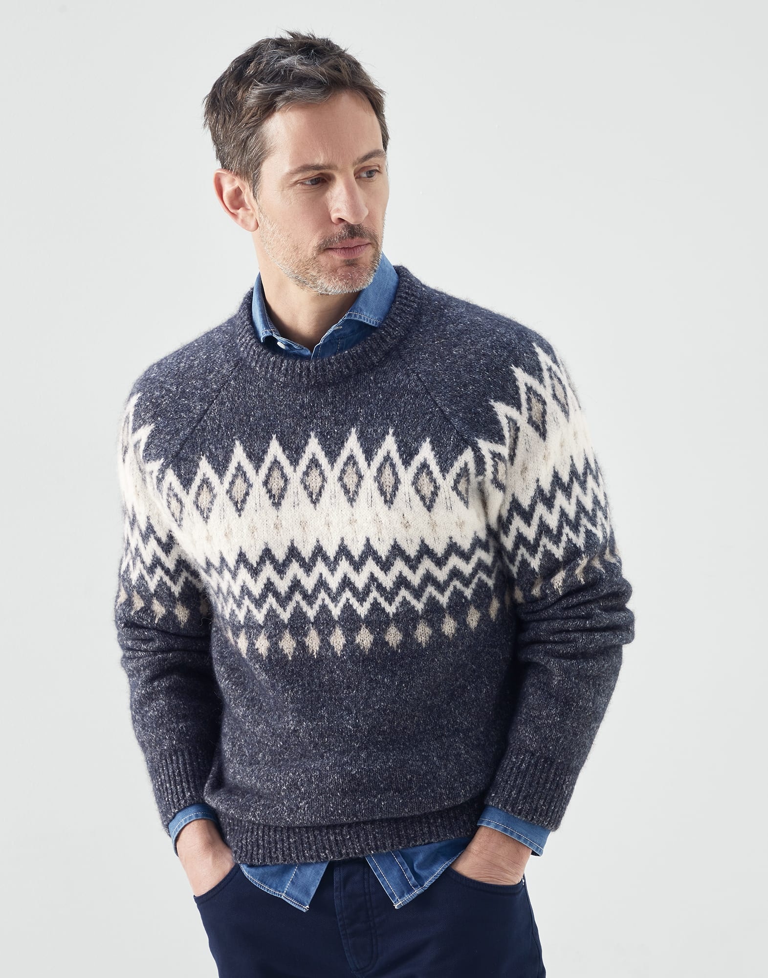 Brunello Cucinelli Polo-Style Sweater with Raglan Sleeves